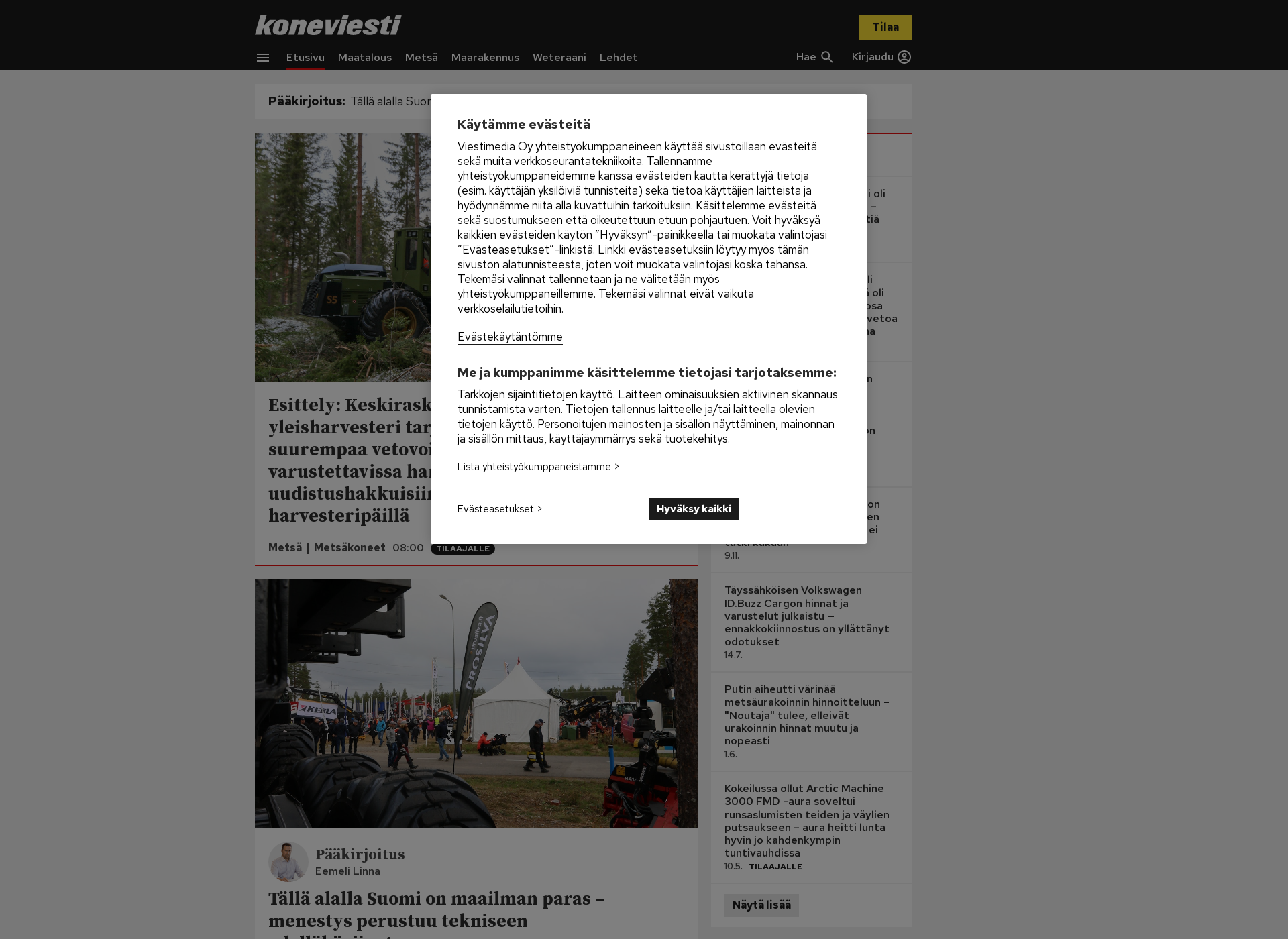 Screenshot for koneviesti.fi
