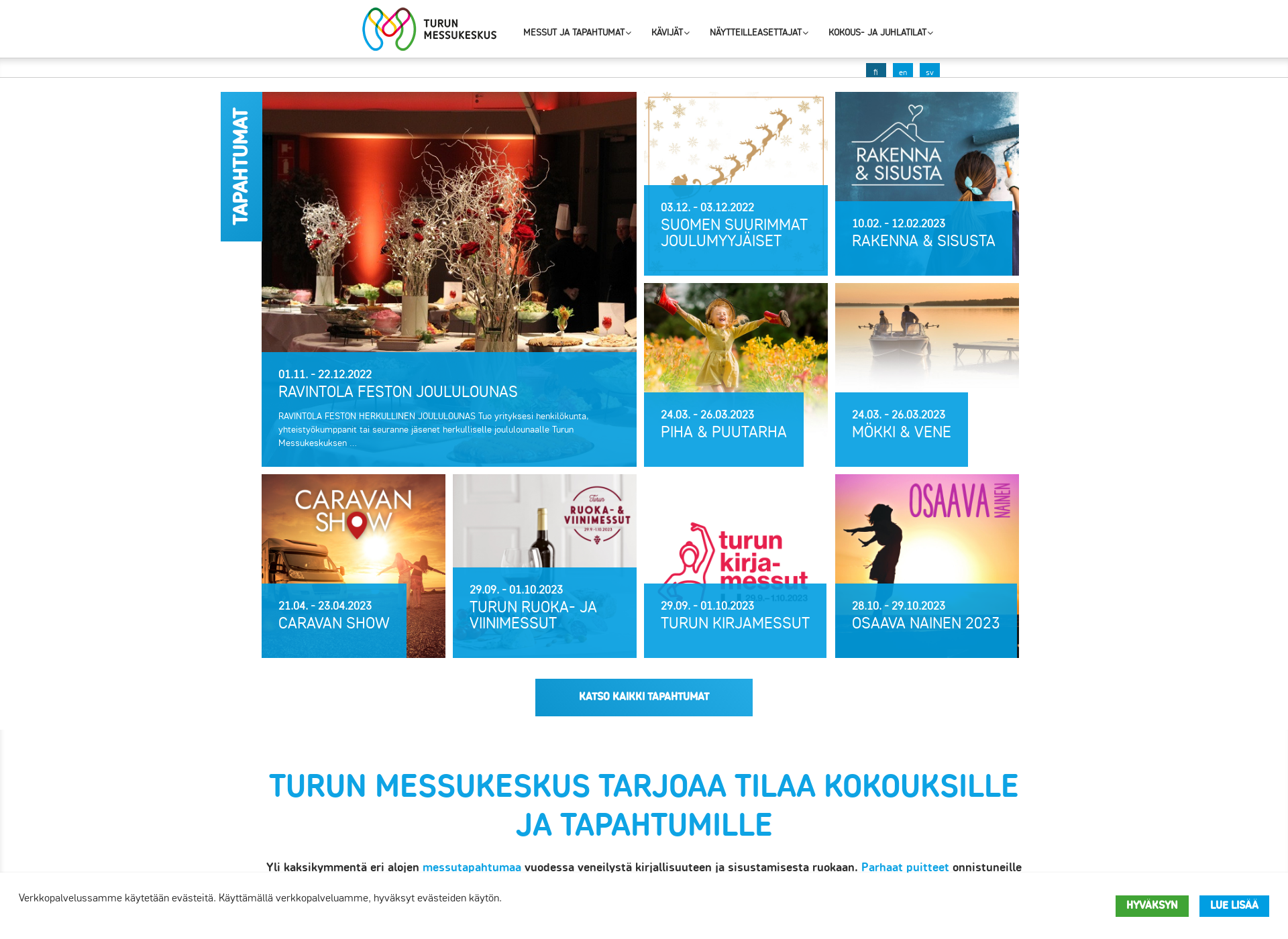 Skärmdump för kongressikeskus.fi