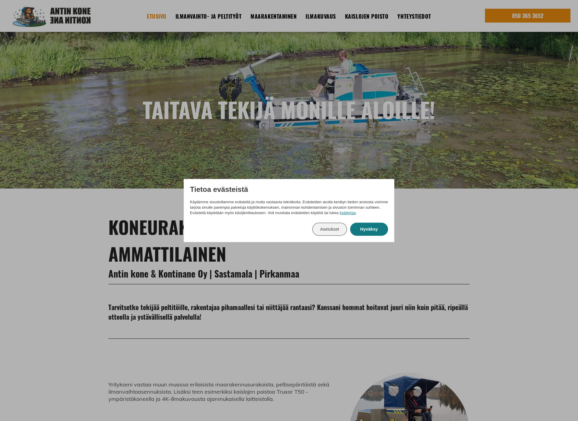 Skärmdump för kontinane.fi