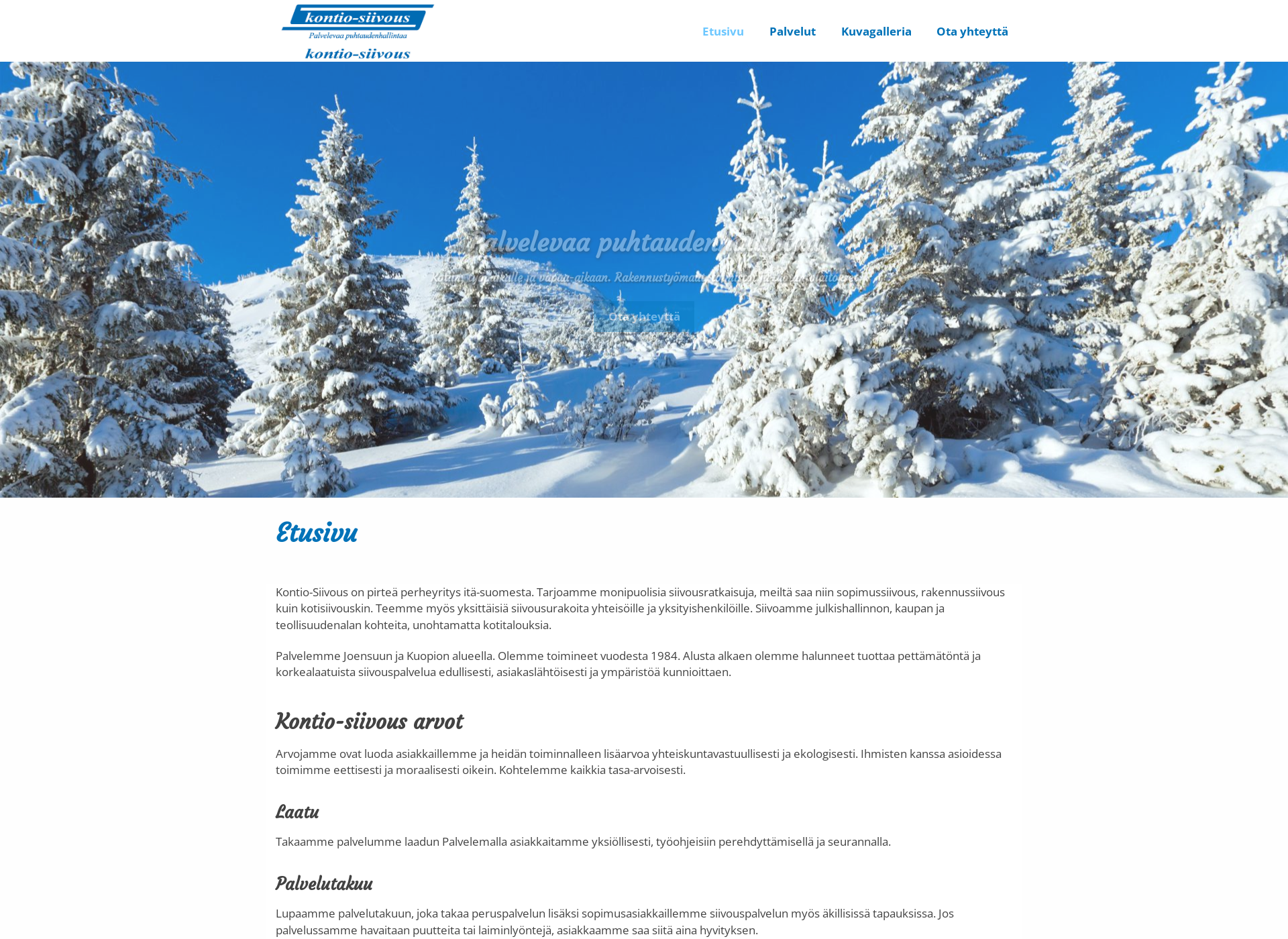 Screenshot for kontio-siivous.fi