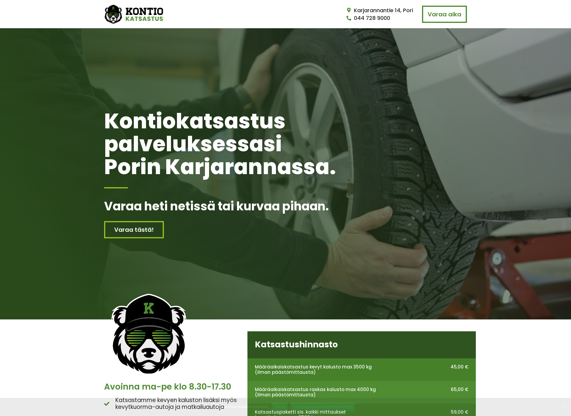 Skärmdump för kontiokatsastus.fi