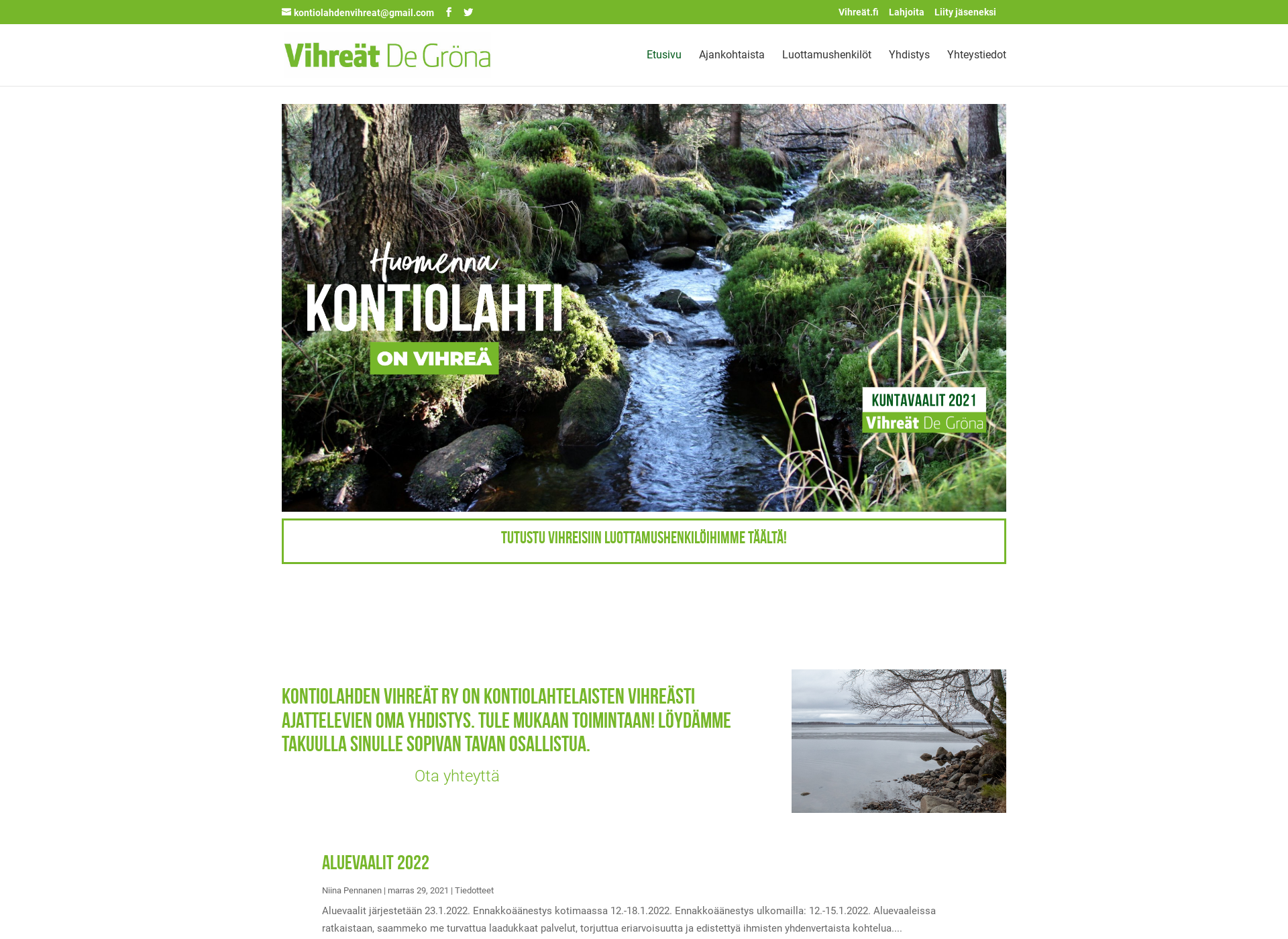 Screenshot for kontiolahdenvihreat.fi
