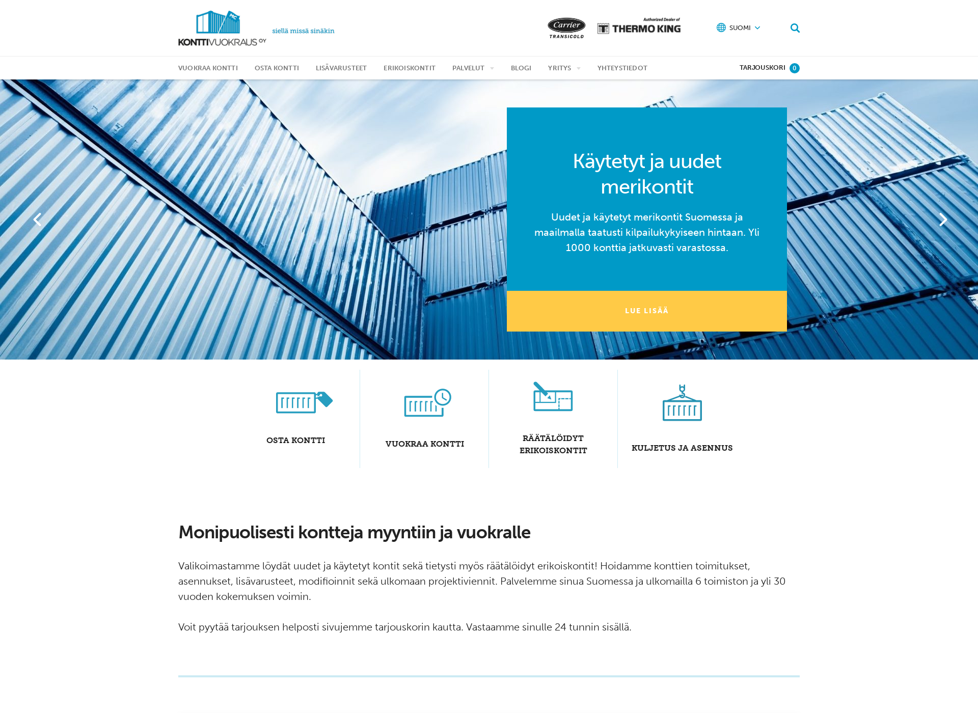 Screenshot for konttivuokraus.fi