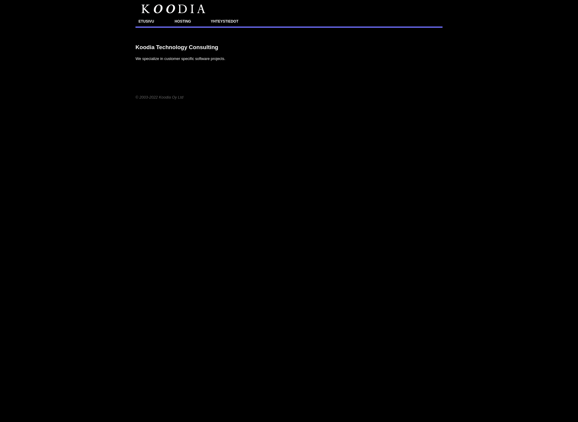 Skärmdump för koodia.fi