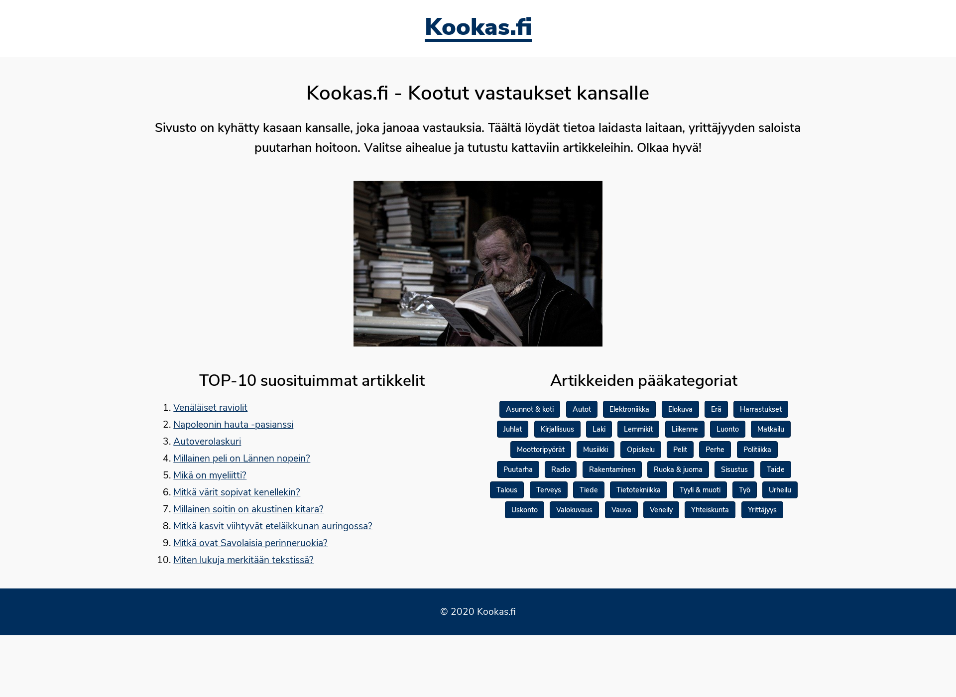Skärmdump för kookas.fi