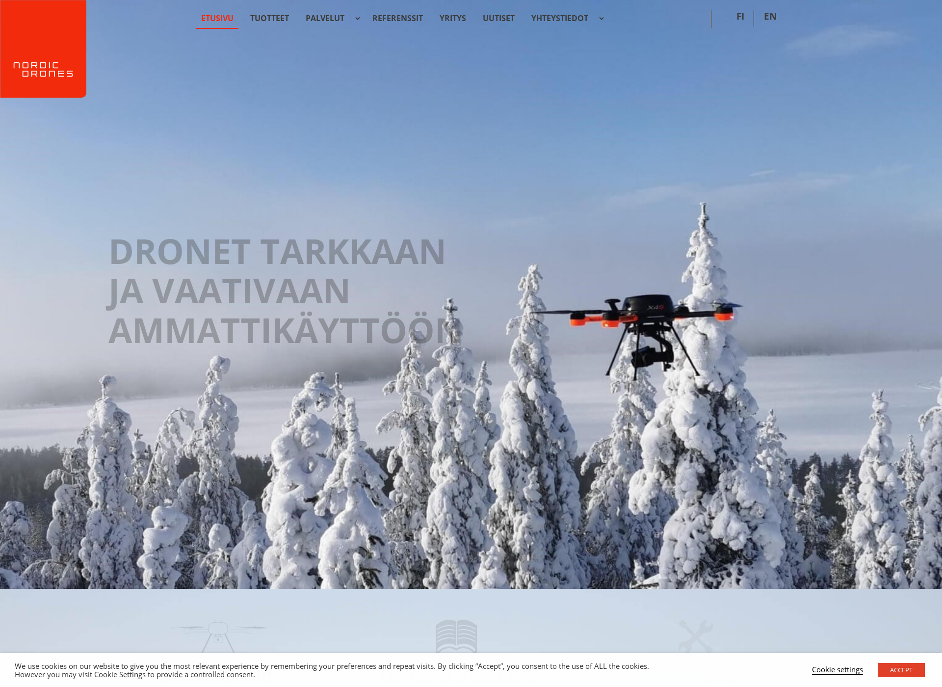 Skärmdump för kopterikuvaus.fi