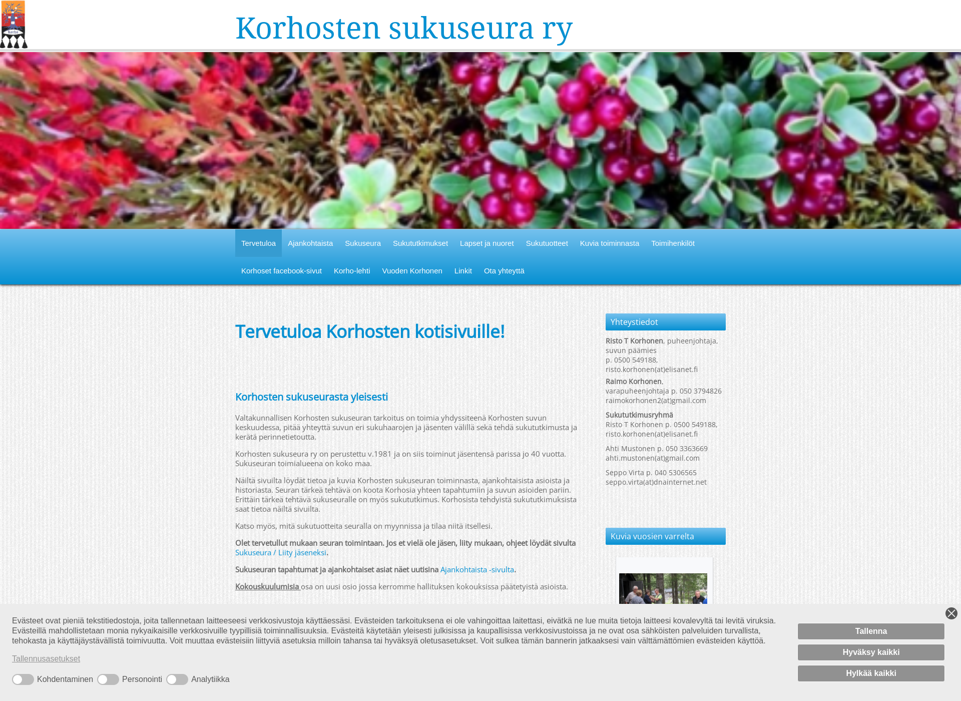 Screenshot for korhostensukuseura.fi
