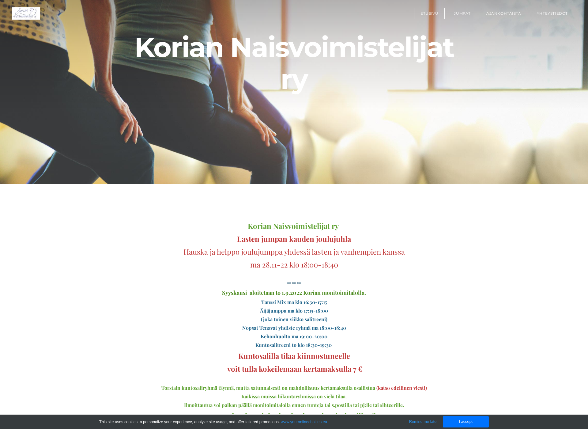 Screenshot for koriannaisvoimistelijat.fi