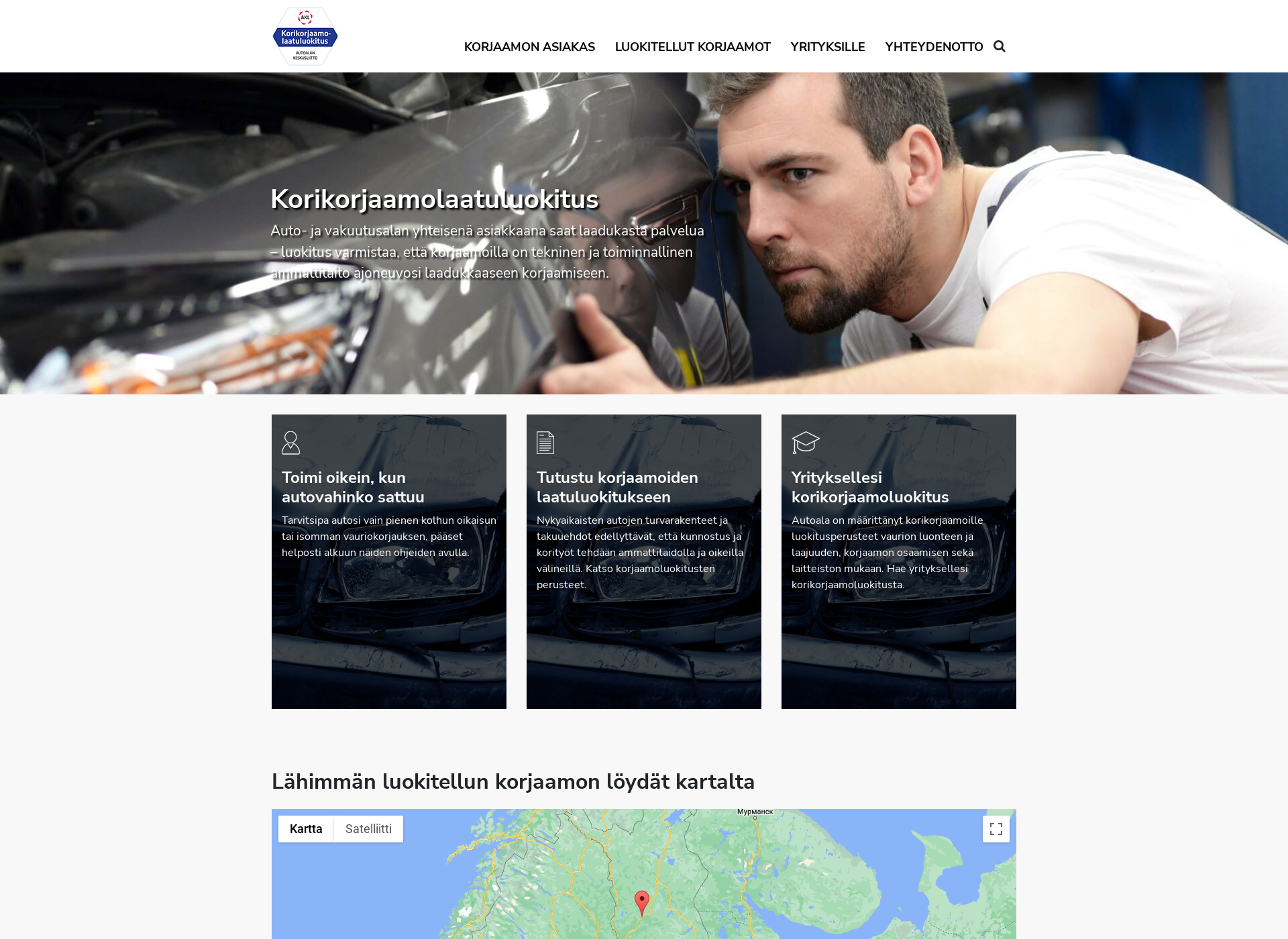 Screenshot for korikorjaamoluokitus.fi