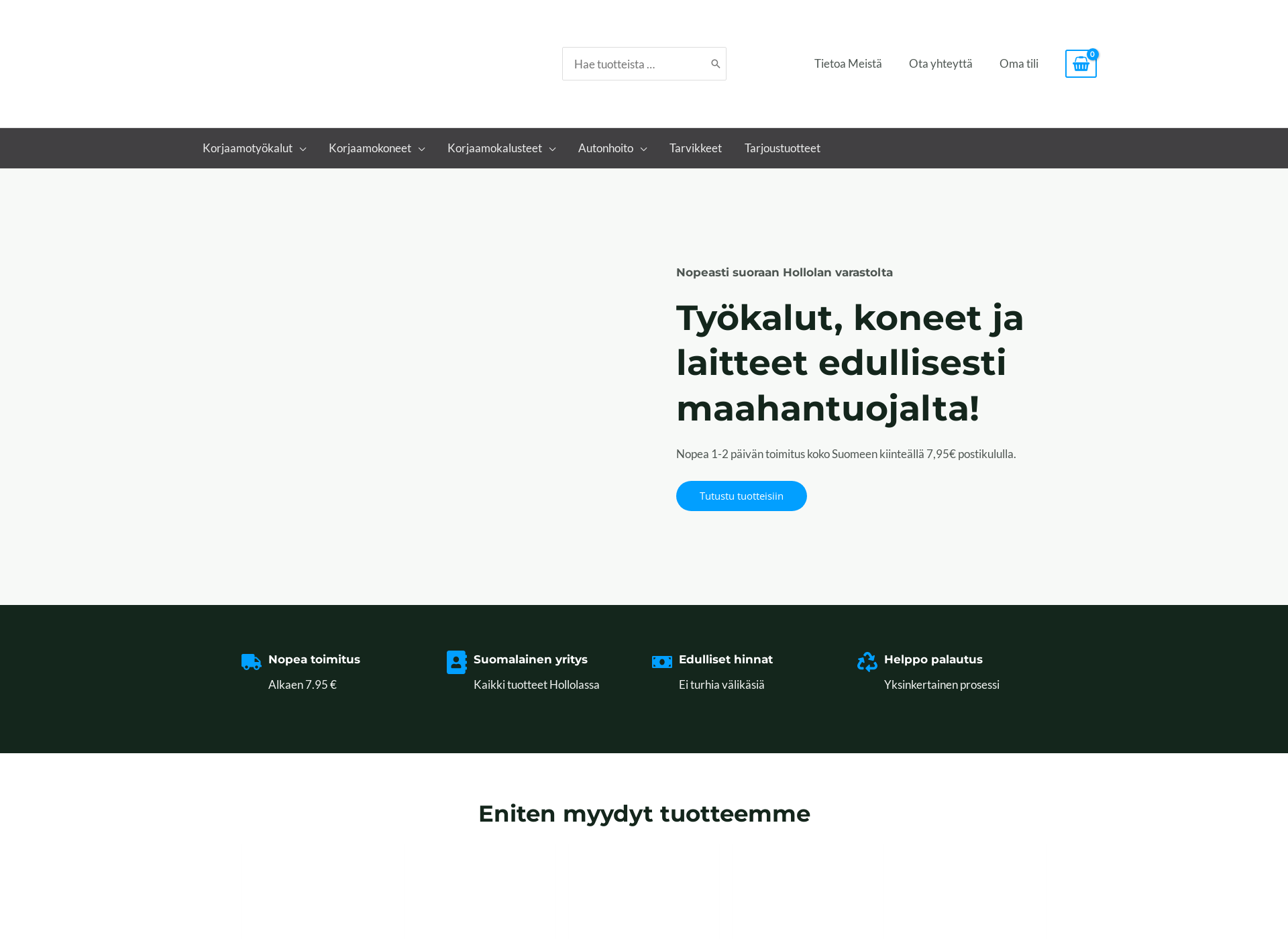 Skärmdump för korjaamotyokalut.fi