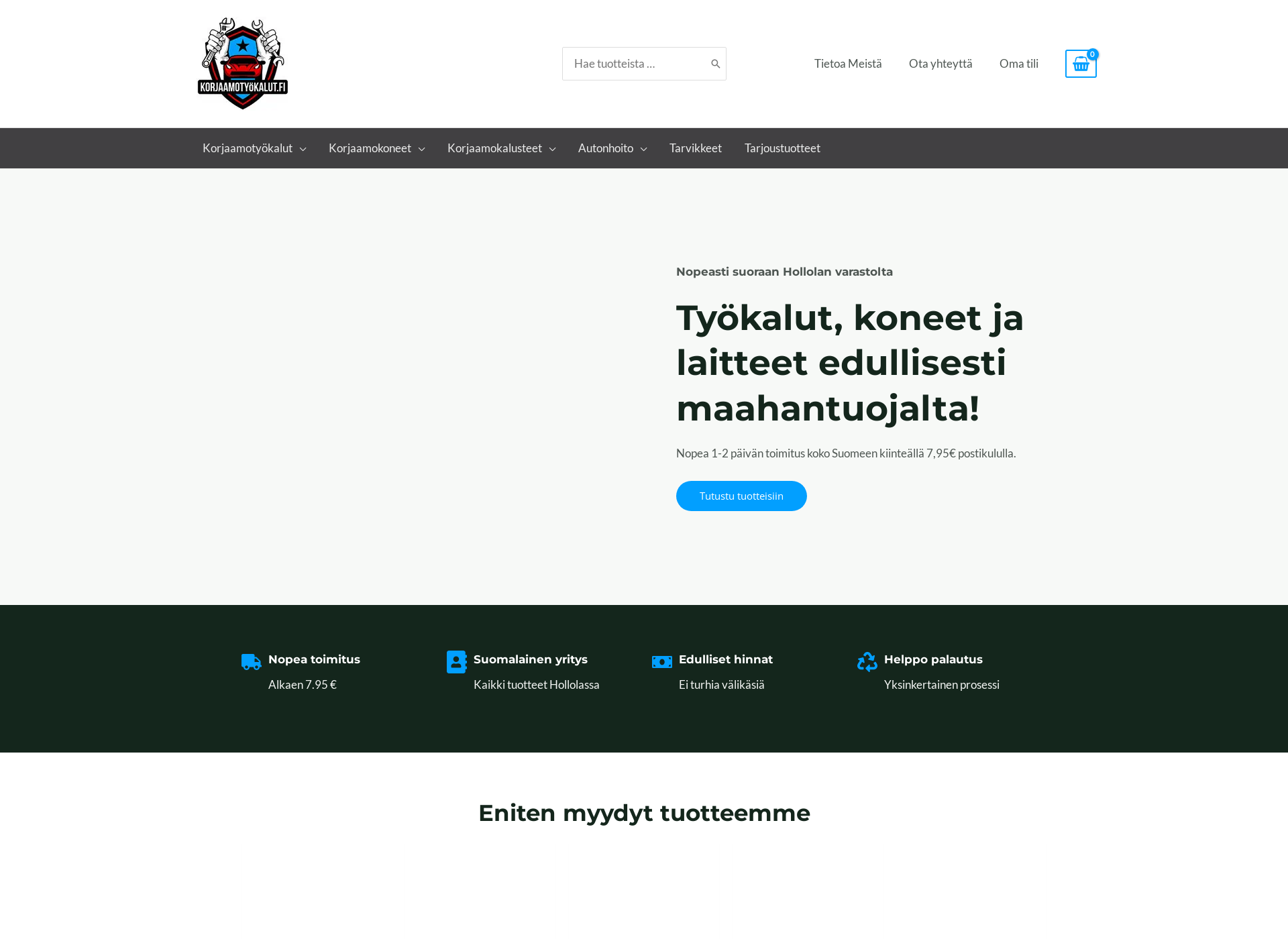 Skärmdump för korjaamotyökalut.fi