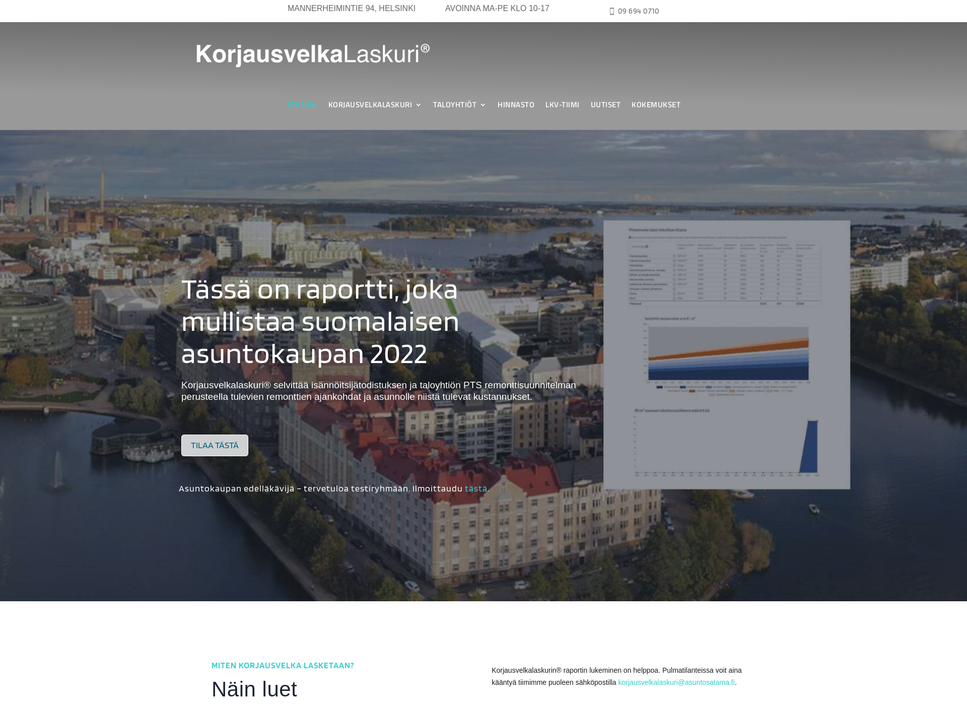 Skärmdump för korjausvelkalaskuri.fi