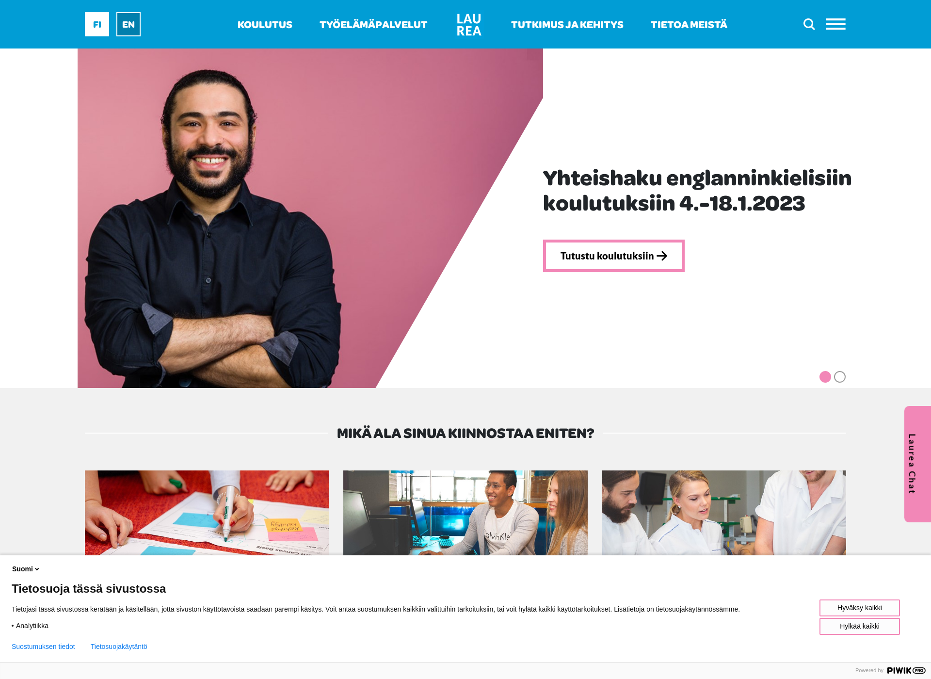 Screenshot for korkeakouluturvallisuus.fi