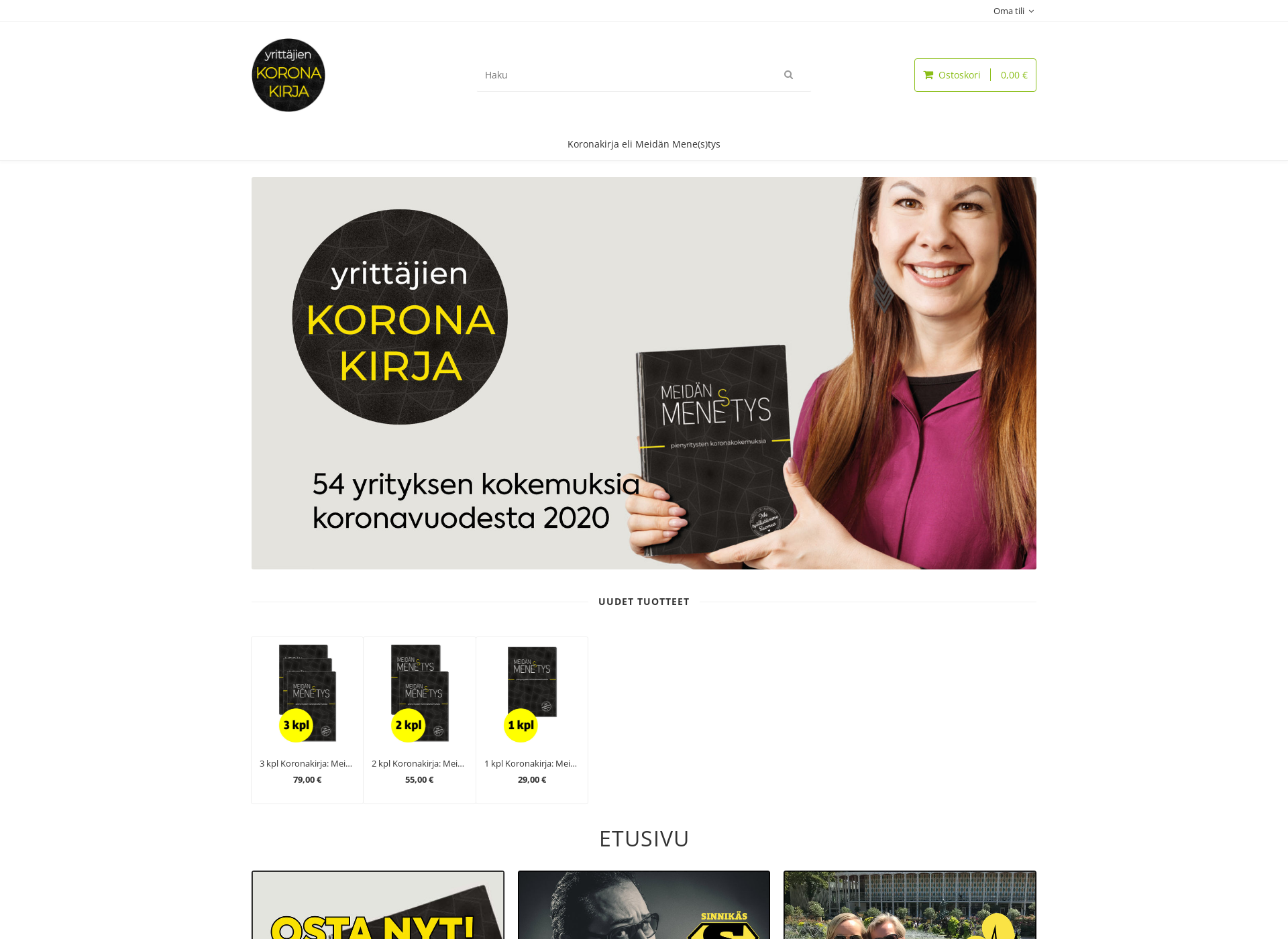 Screenshot for koronakirja.fi
