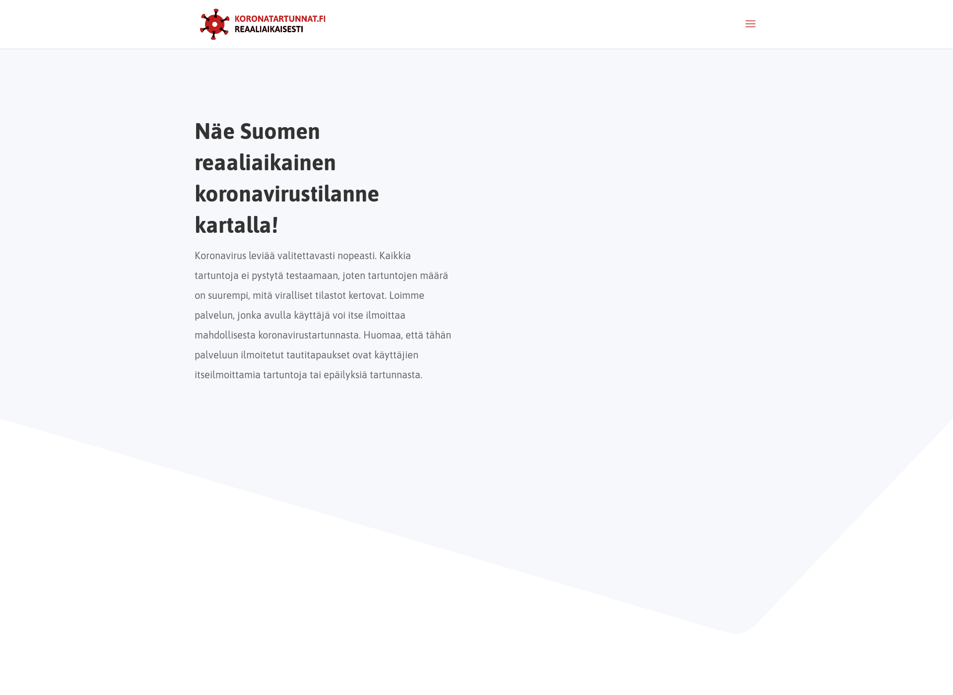 Skärmdump för koronatartunnat.fi