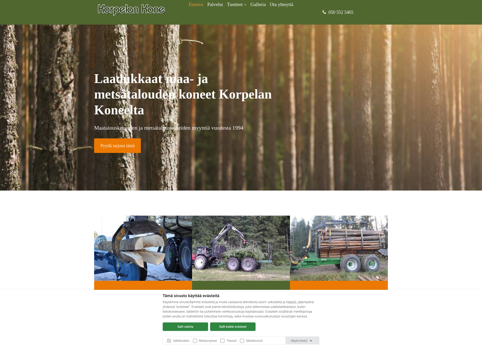 Screenshot for korpelankone.fi