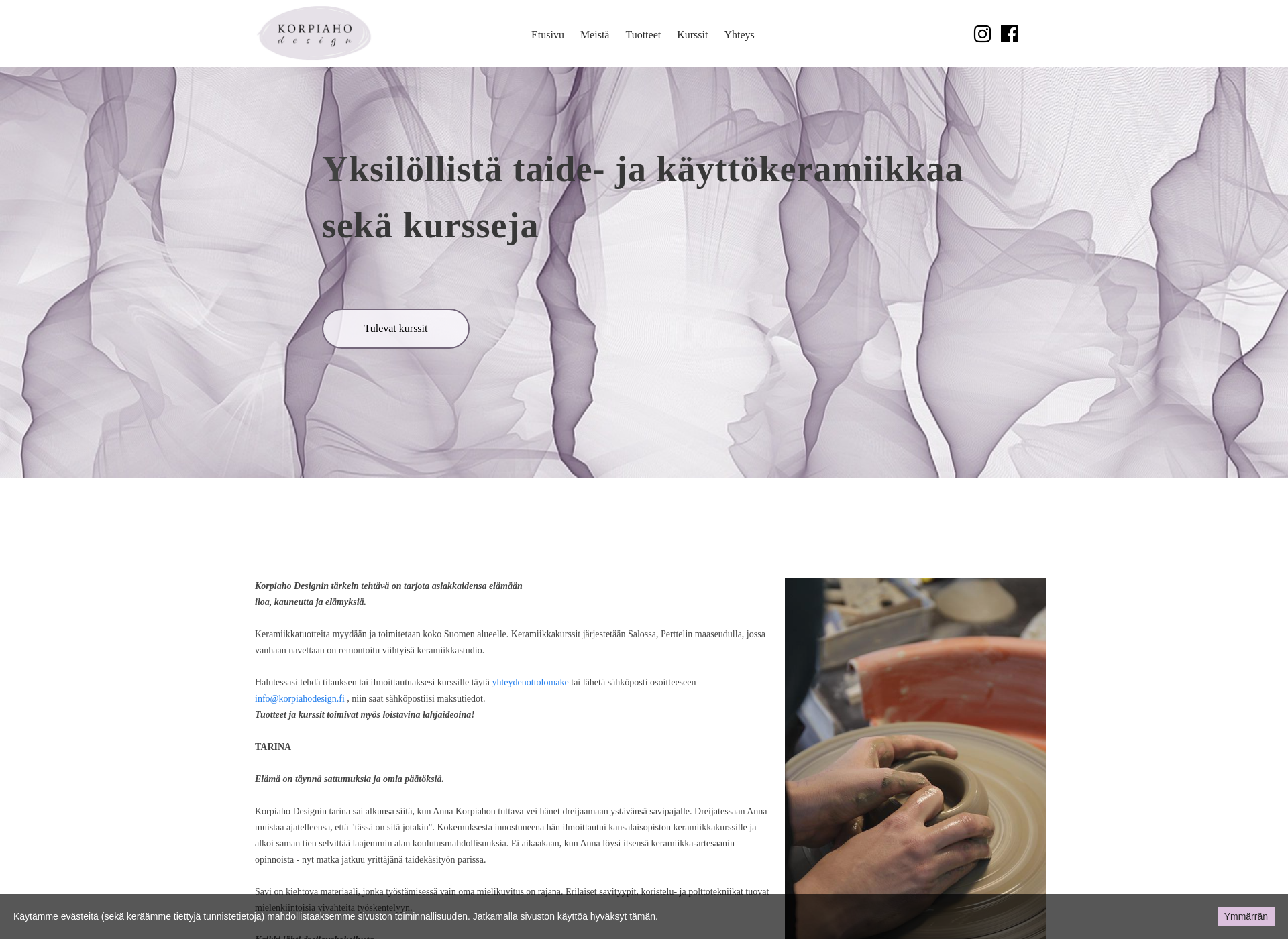 Skärmdump för korpiahodesign.fi