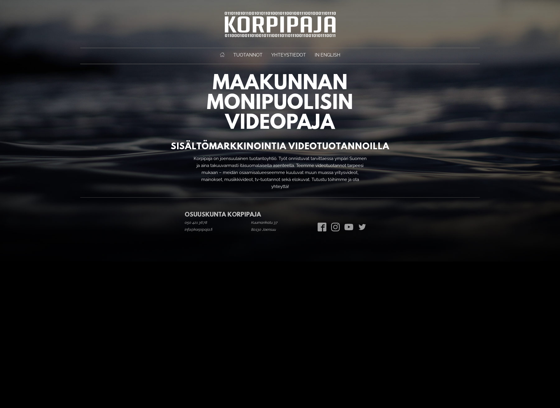 Skärmdump för korpipaja.fi