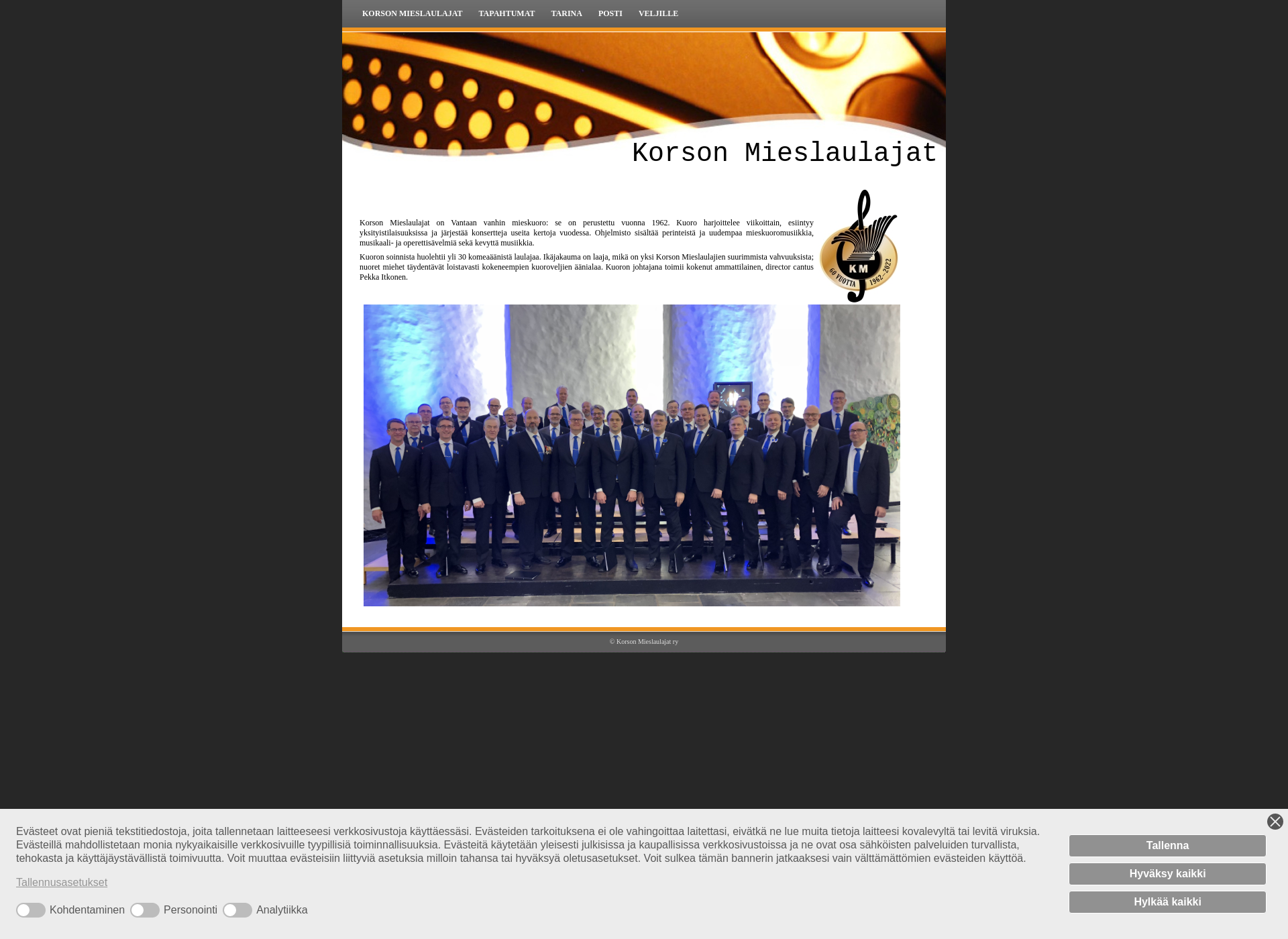 Screenshot for korsonmieslaulajat.fi