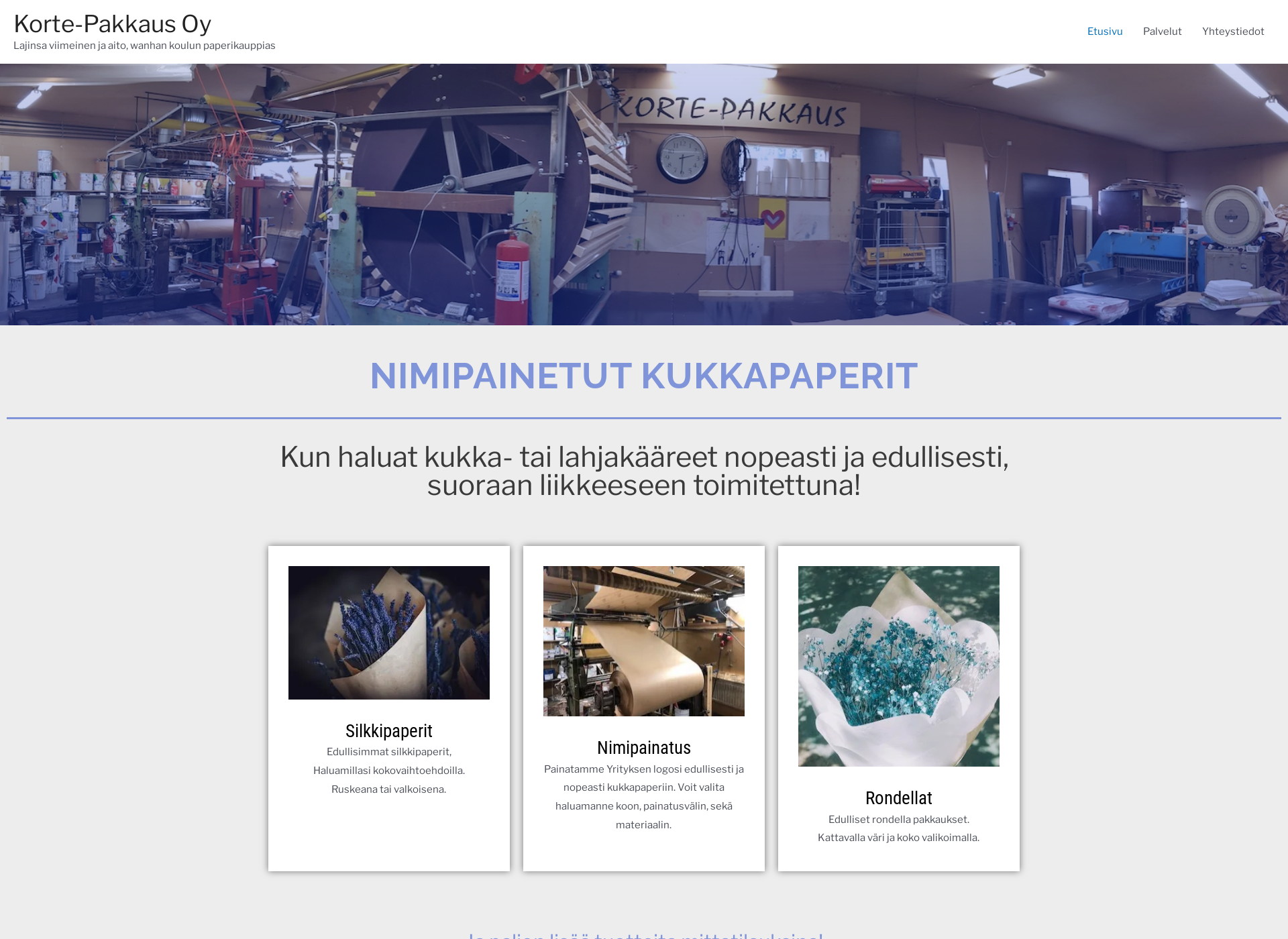 Screenshot for korte-pakkaus.fi