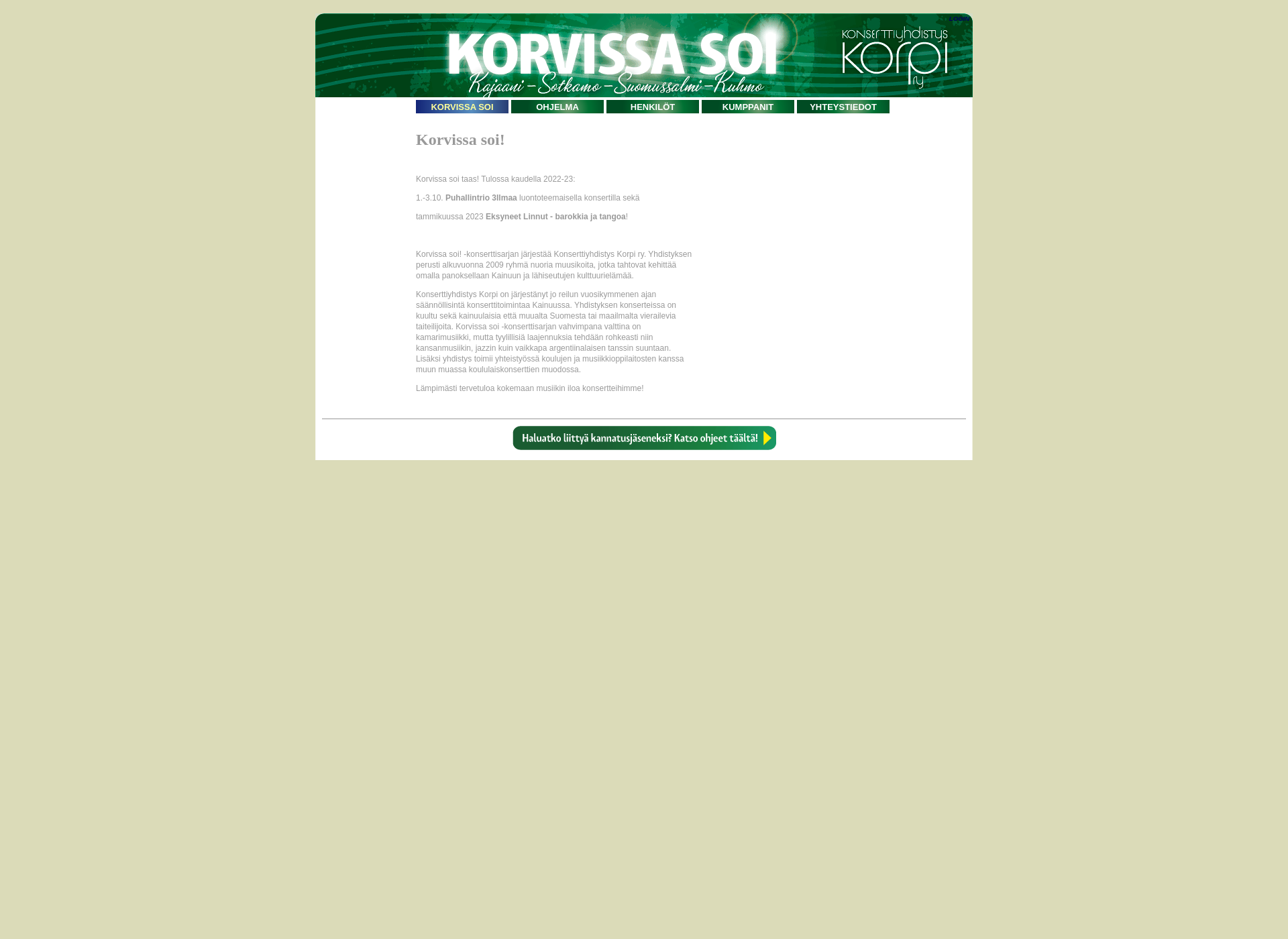 Screenshot for korvissasoi.fi