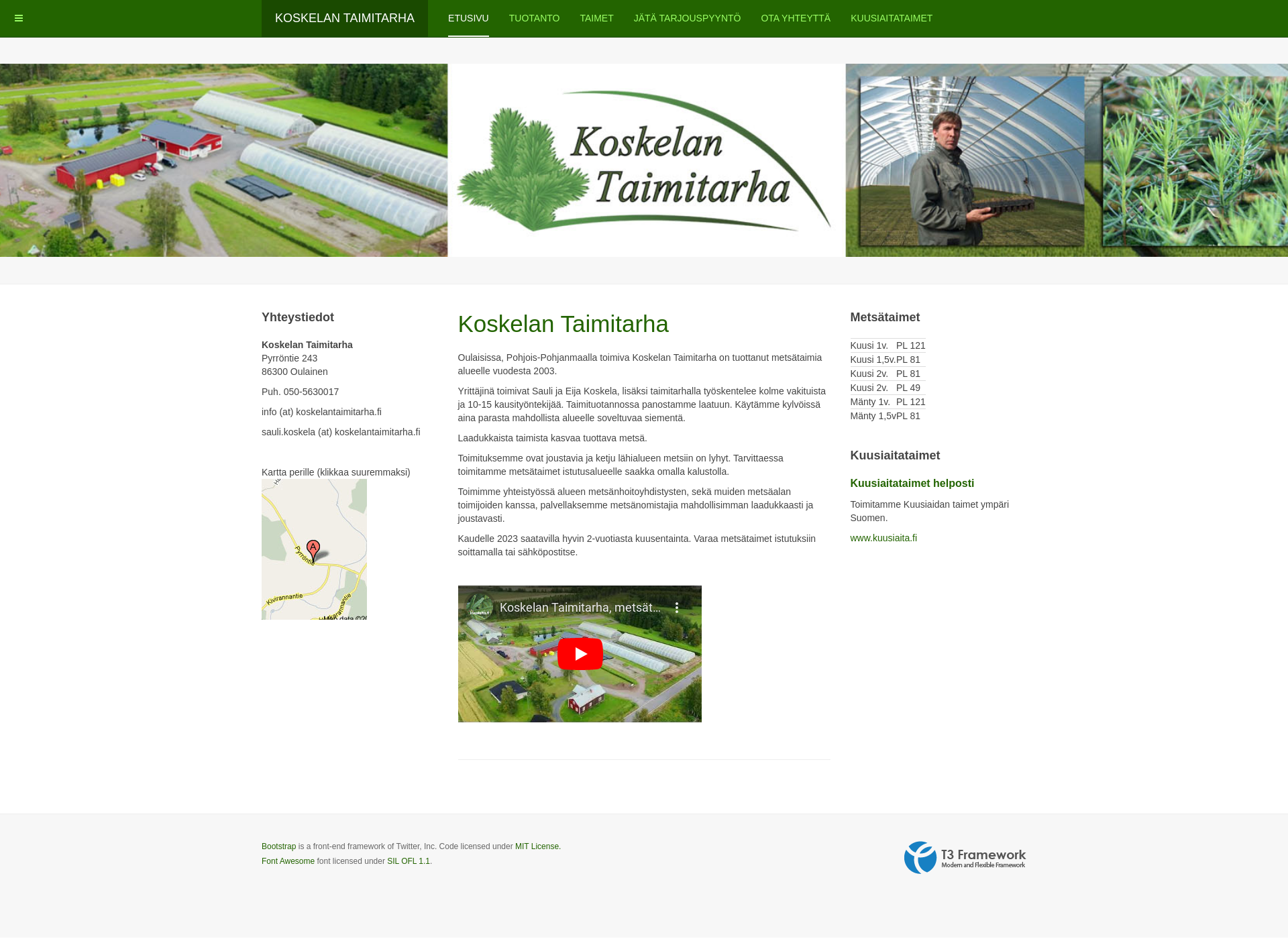 Screenshot for koskelantaimitarha.fi