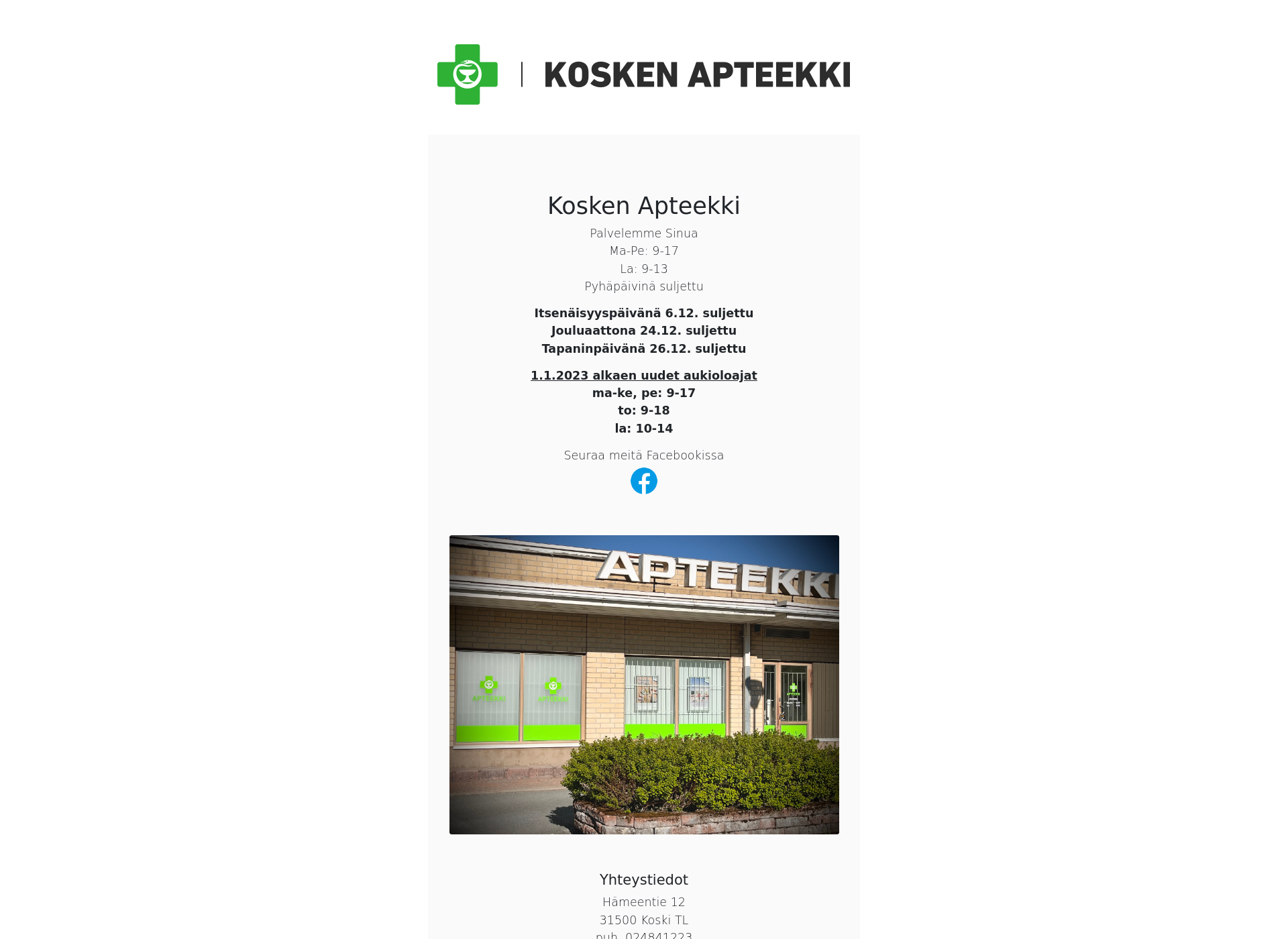 Screenshot for koskenapteekki.fi