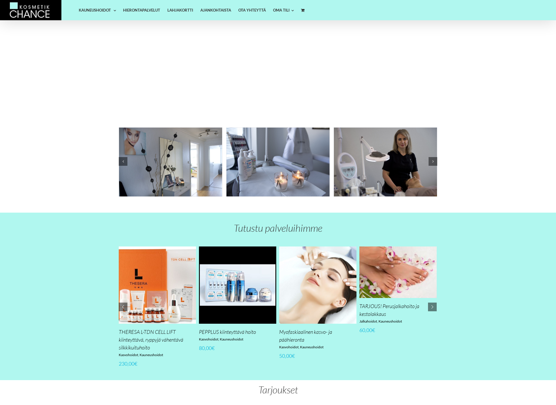Skärmdump för kosmetikchance.fi