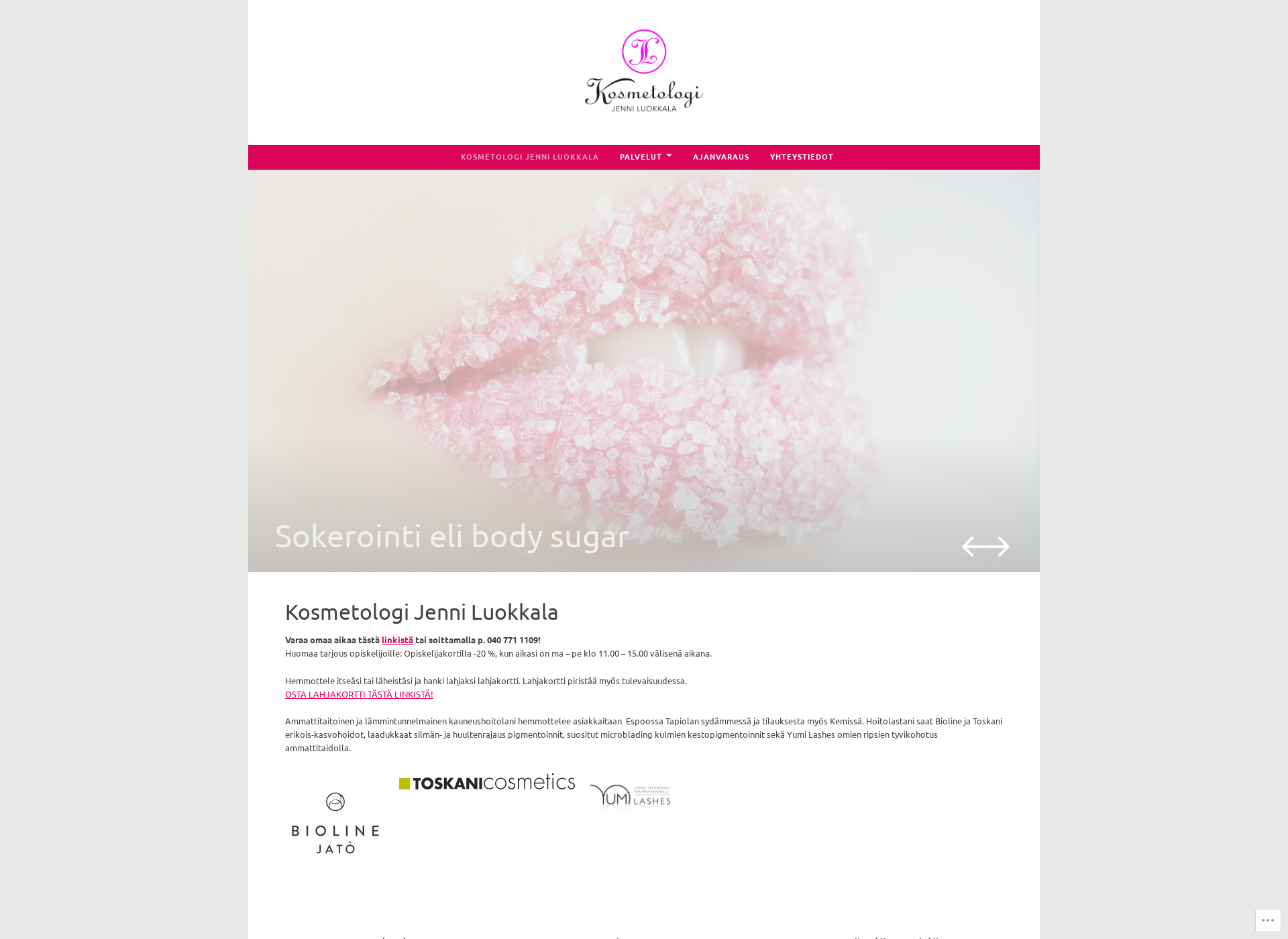 Screenshot for kosmetologijenniluokkala.fi