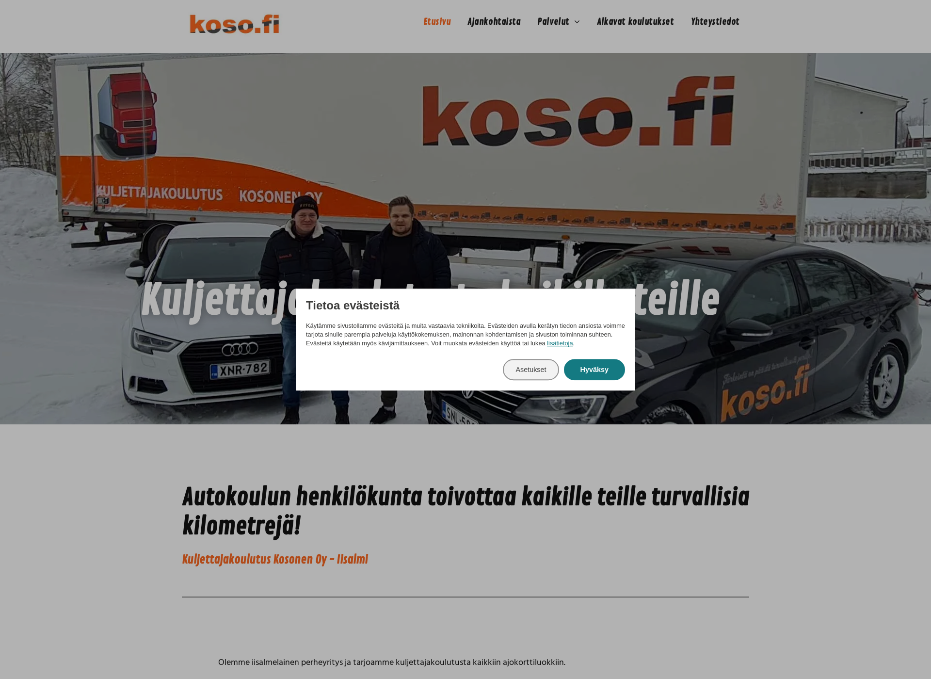 Skärmdump för koso.fi