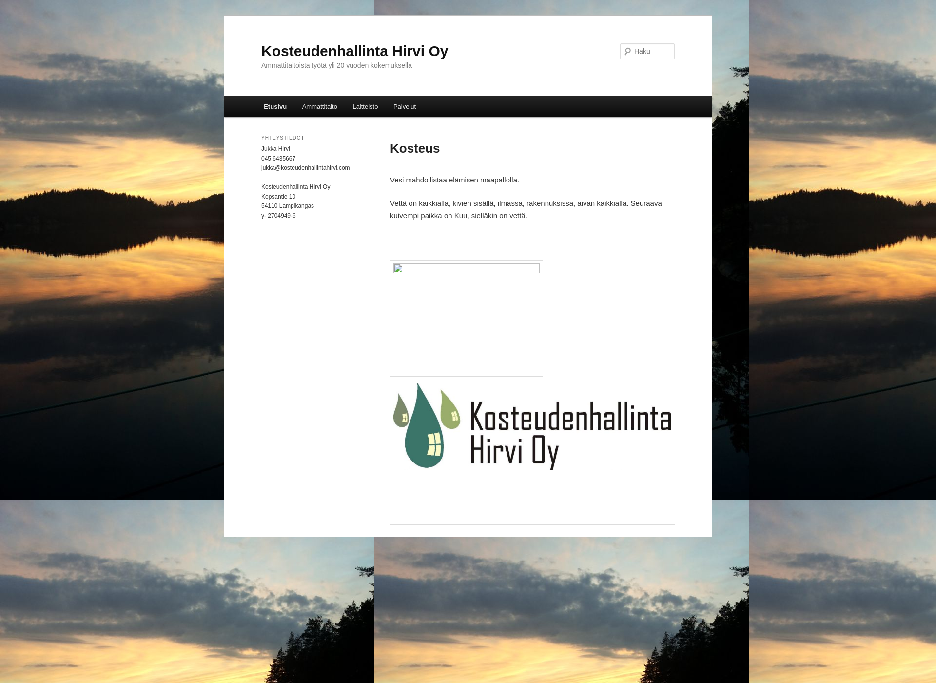 Skärmdump för kosteudenhallintahirvi.fi