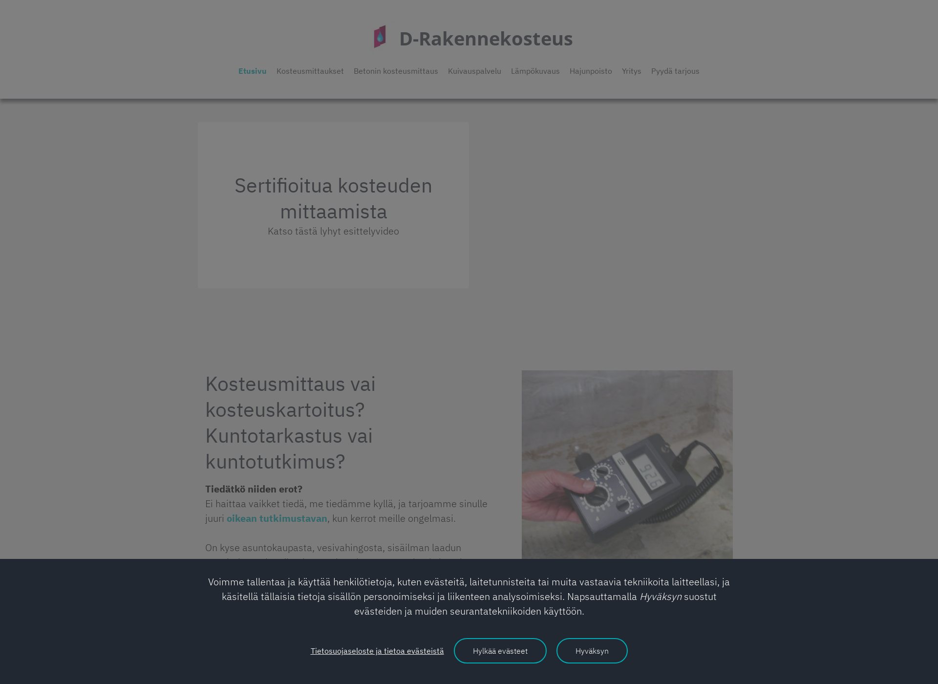 Screenshot for kosteusmittaushelsinki.fi