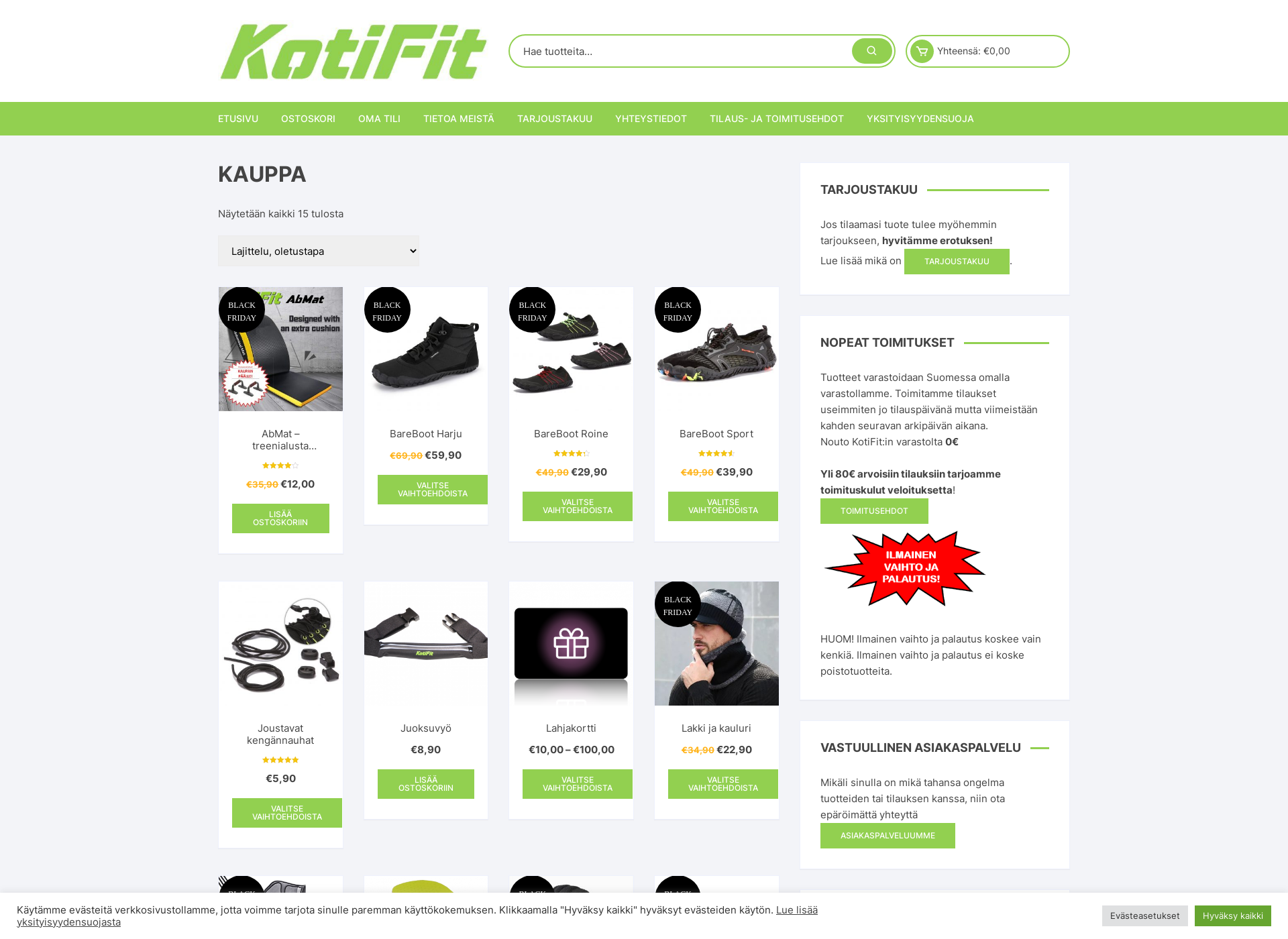 Skärmdump för kotifit.fi