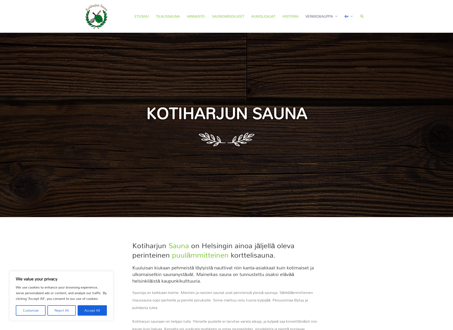 Screenshot for kotiharjunsauna.fi