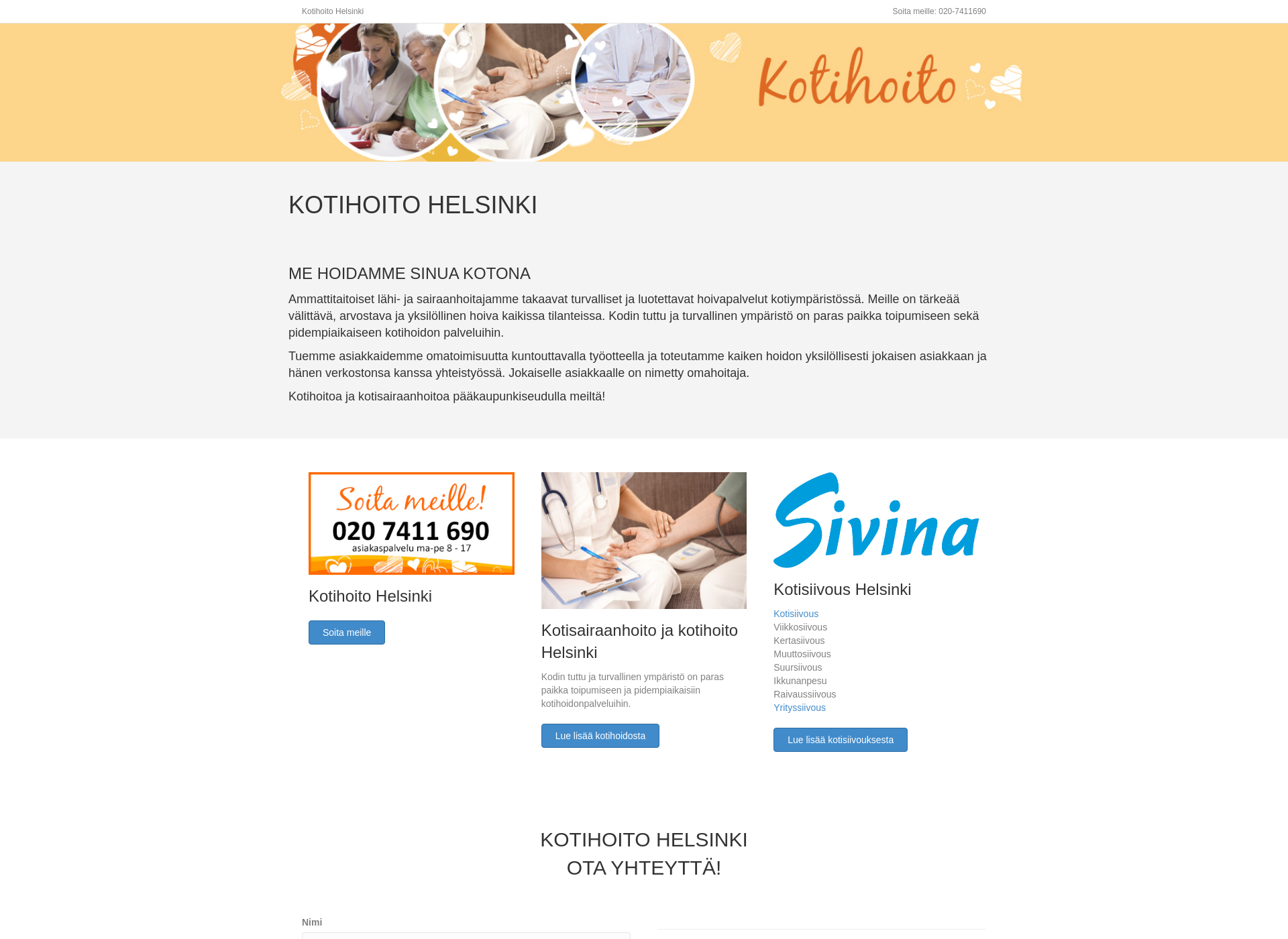 Screenshot for kotihoito-helsinki.fi