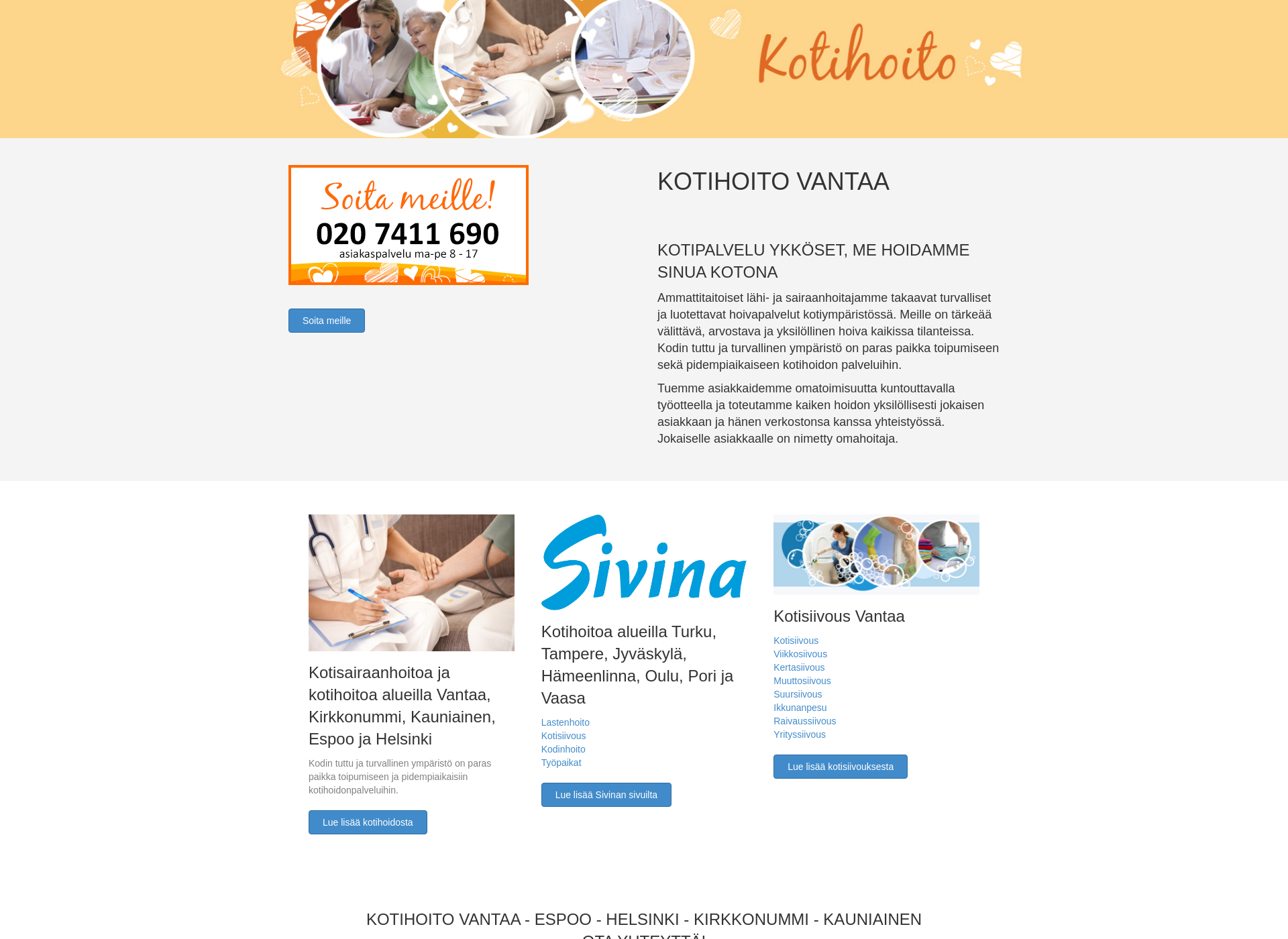 Screenshot for kotihoito-vantaa.fi