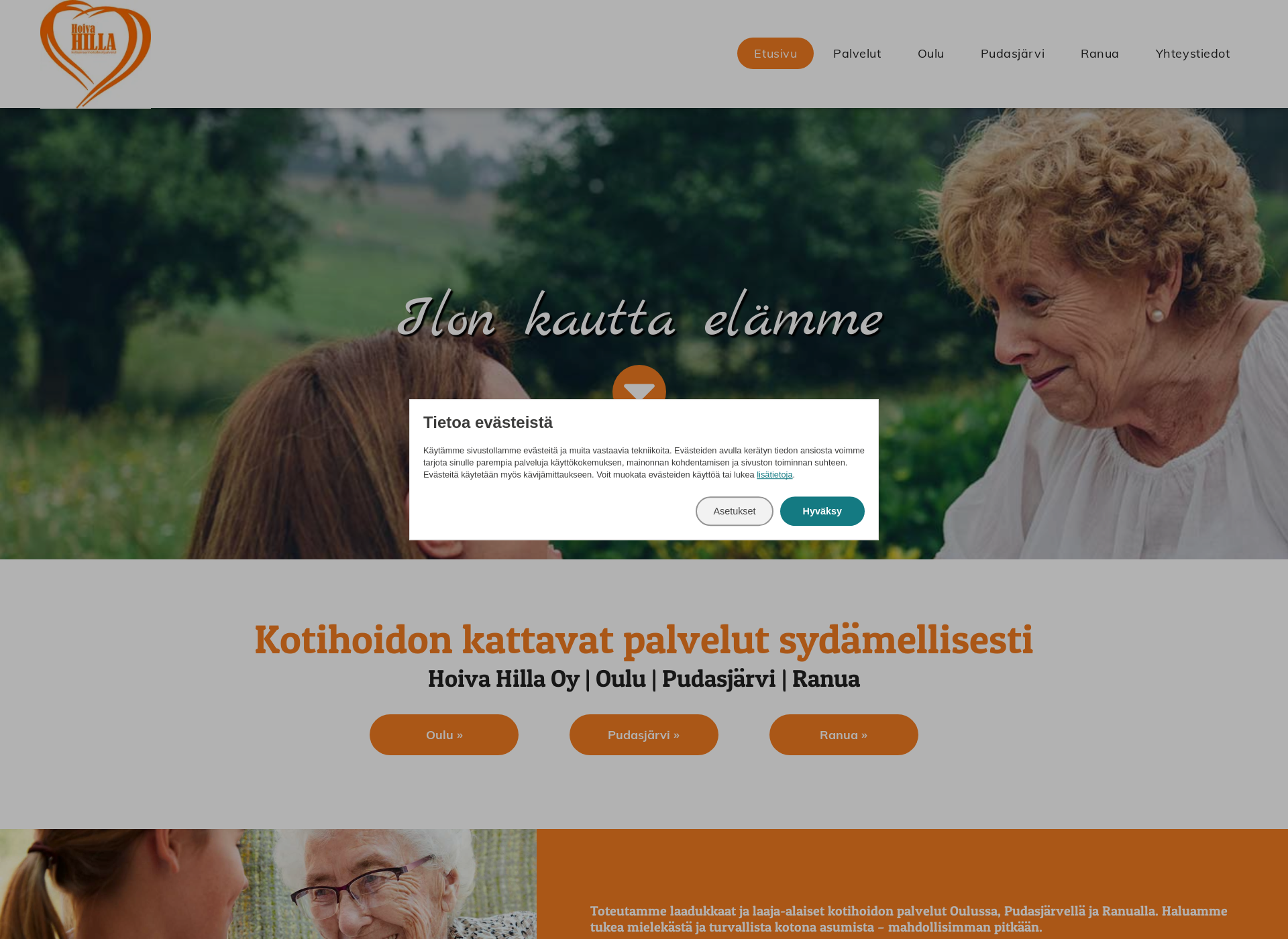 Skärmdump för kotihoivahilla.fi