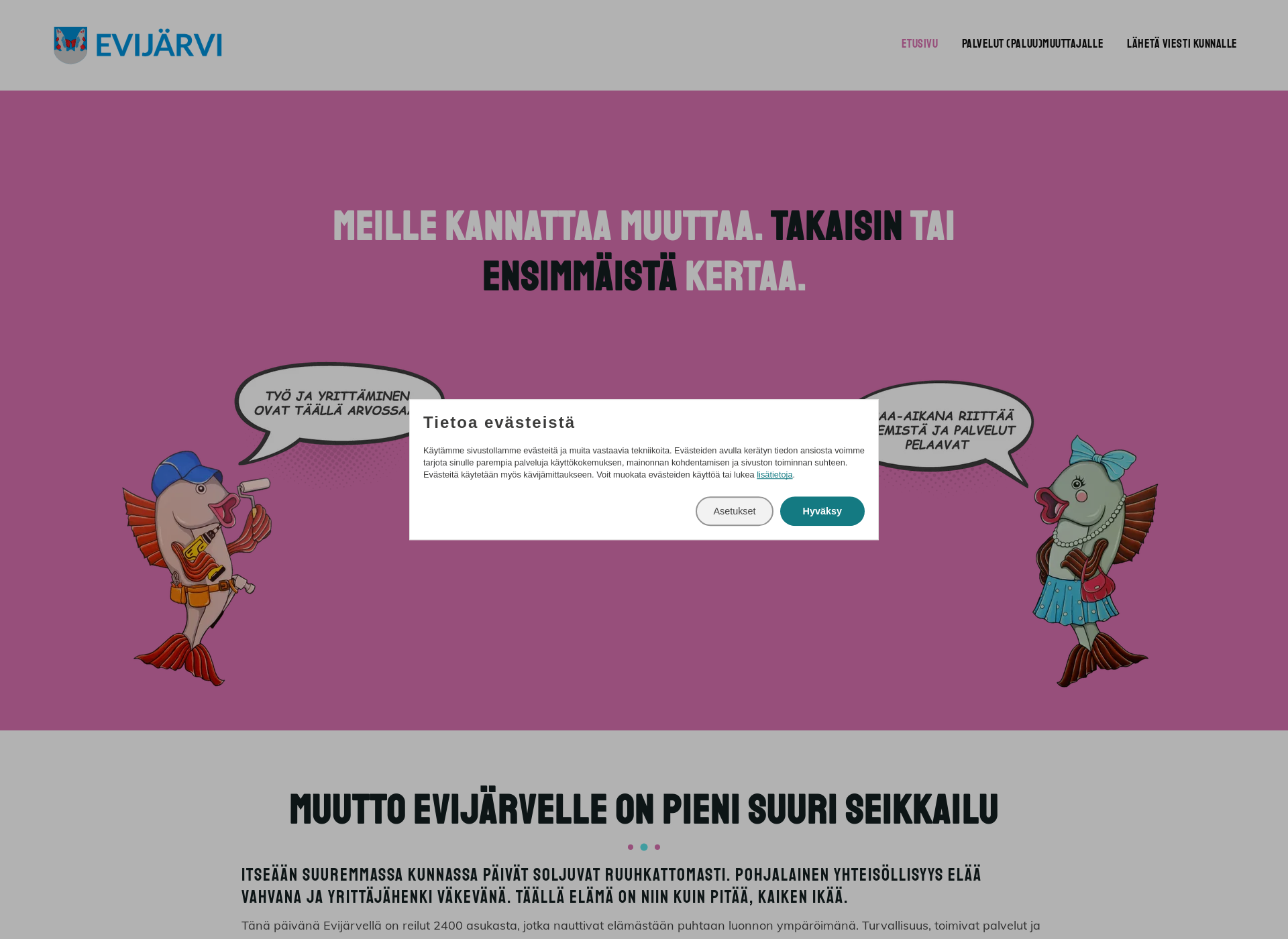 Screenshot for kotiinevijarvelle.fi