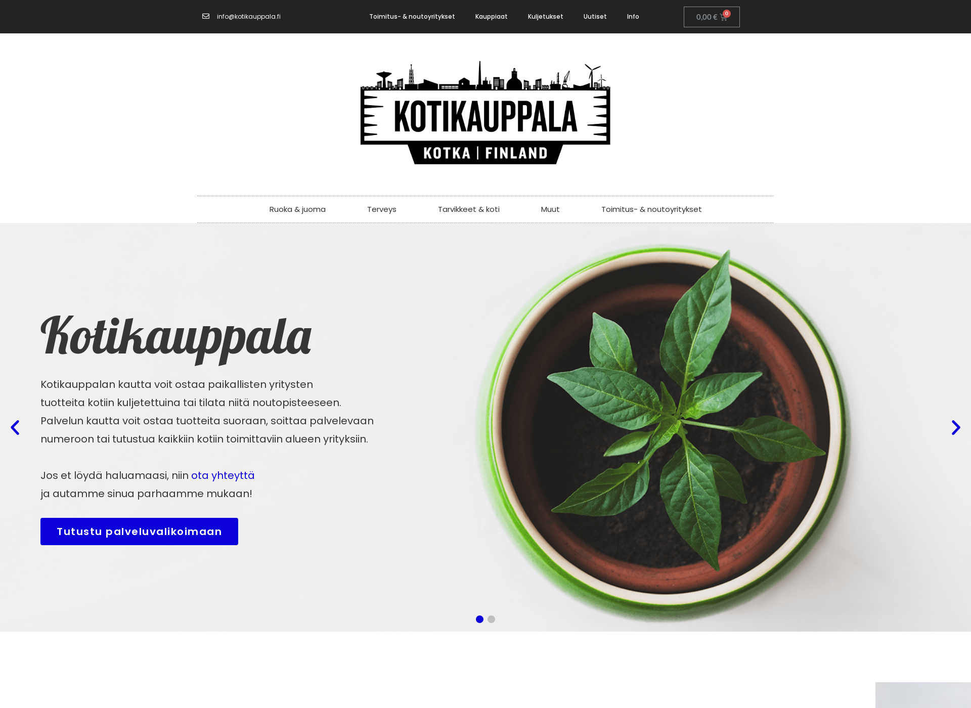 Skärmdump för kotikauppala.fi