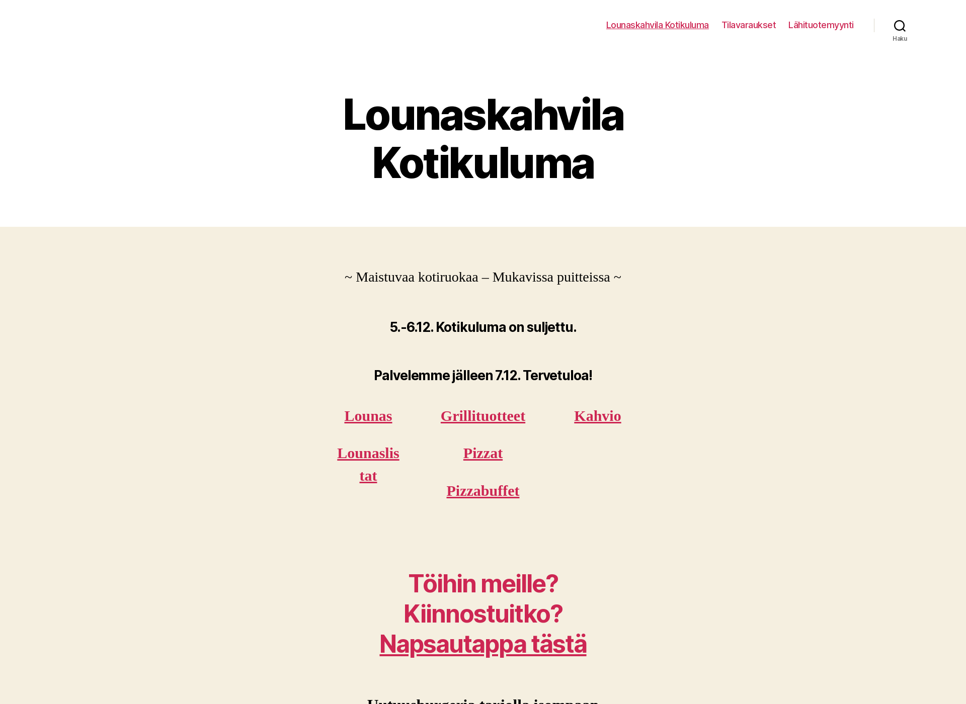 Skärmdump för kotikuluma.fi