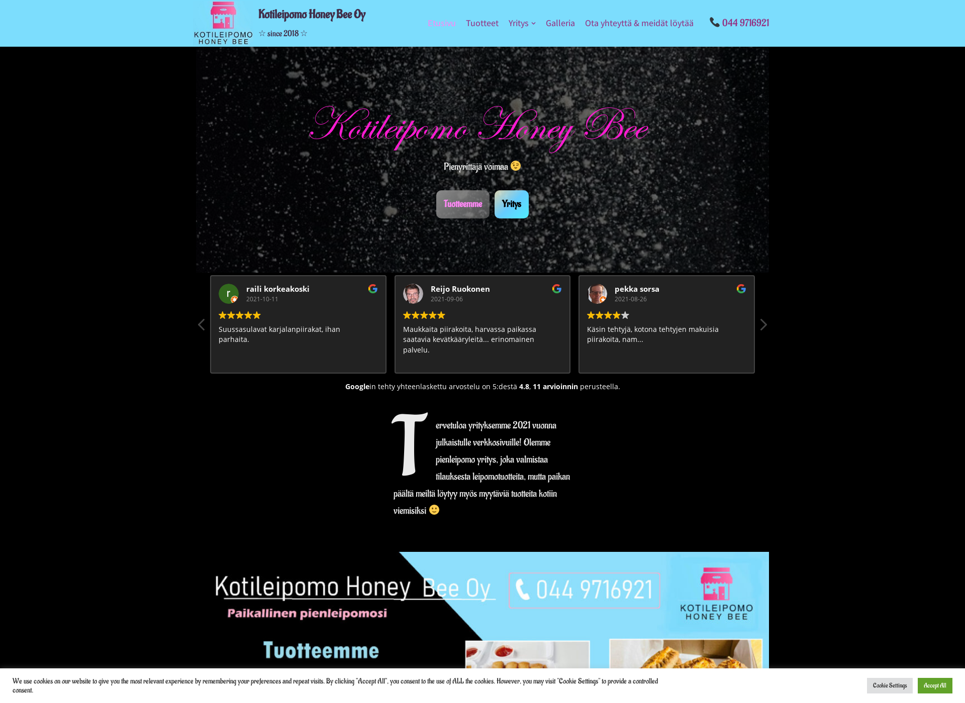 Screenshot for kotileipomo-honey-bee-oy.fi