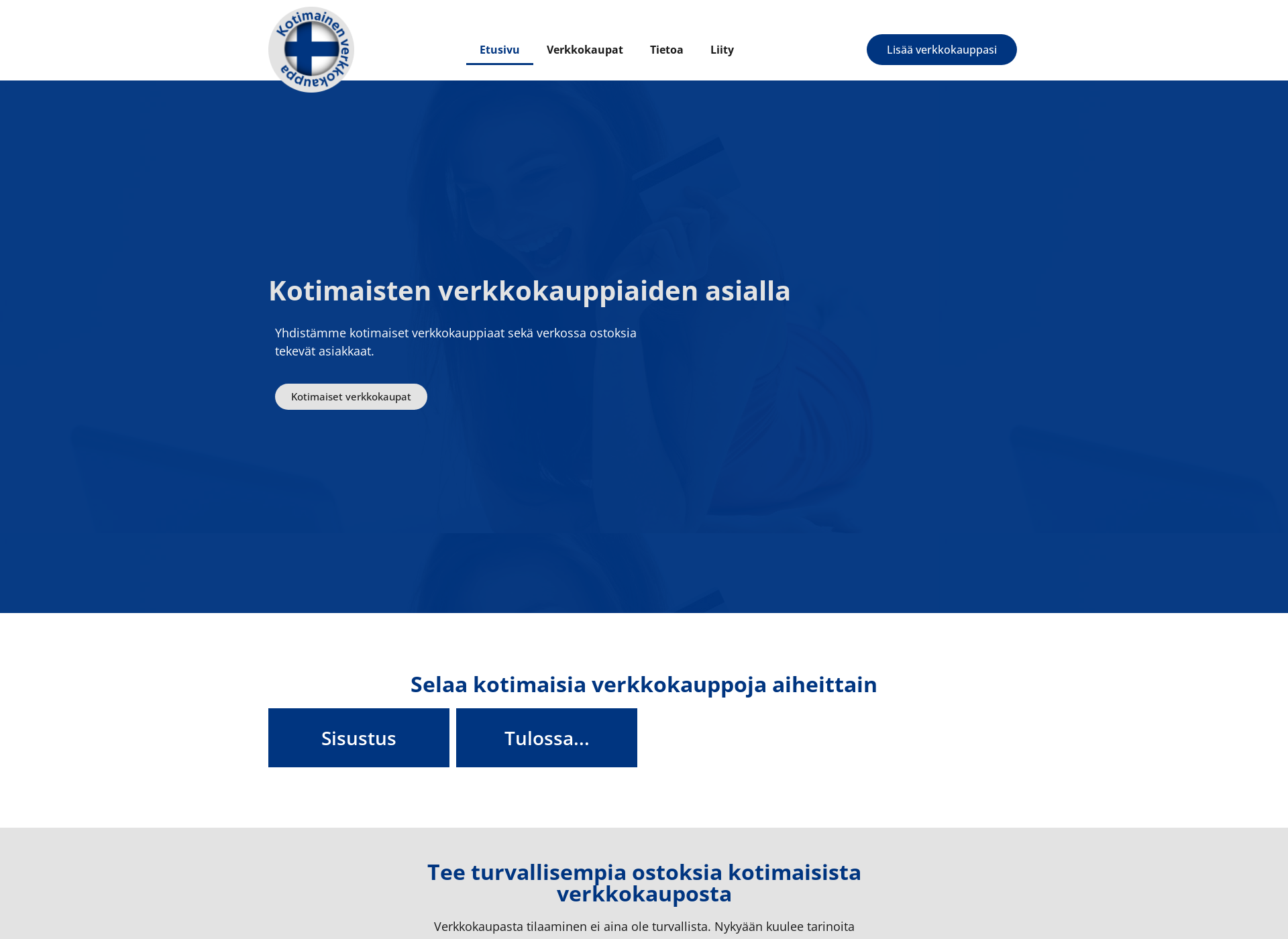 Skärmdump för kotimainenverkkokauppa.fi