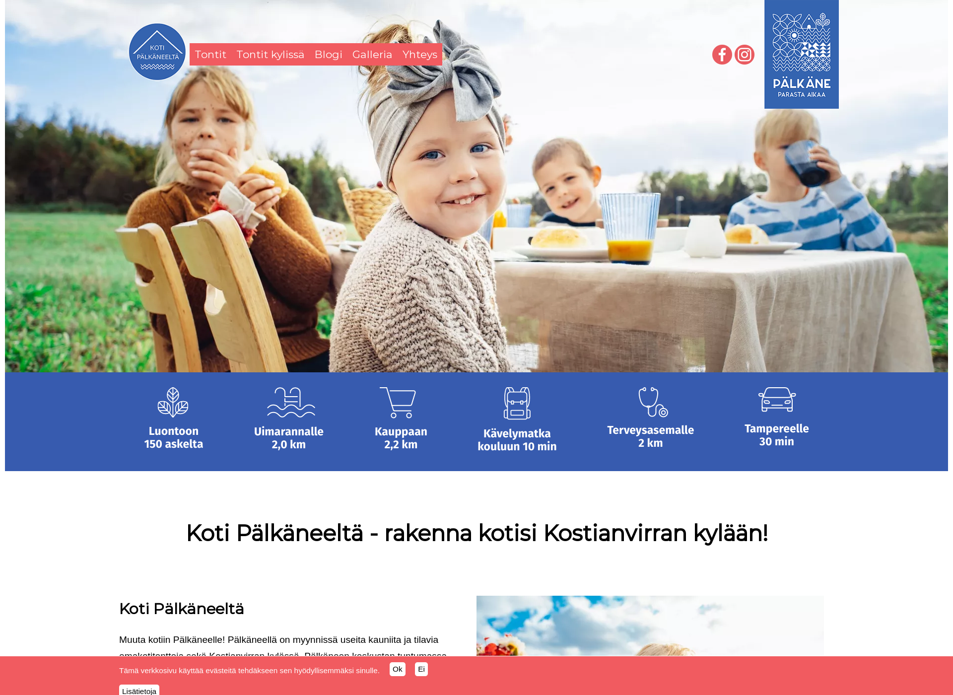 Skärmdump för kotipalkaneelta.fi