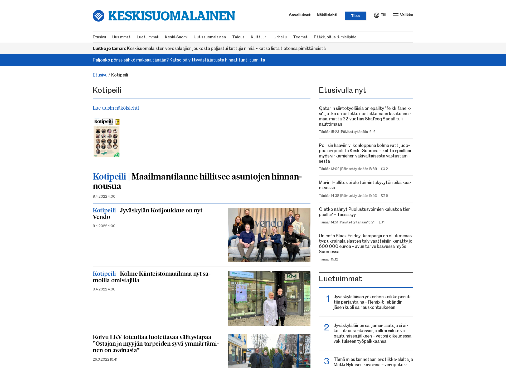 Screenshot for kotipeili.fi