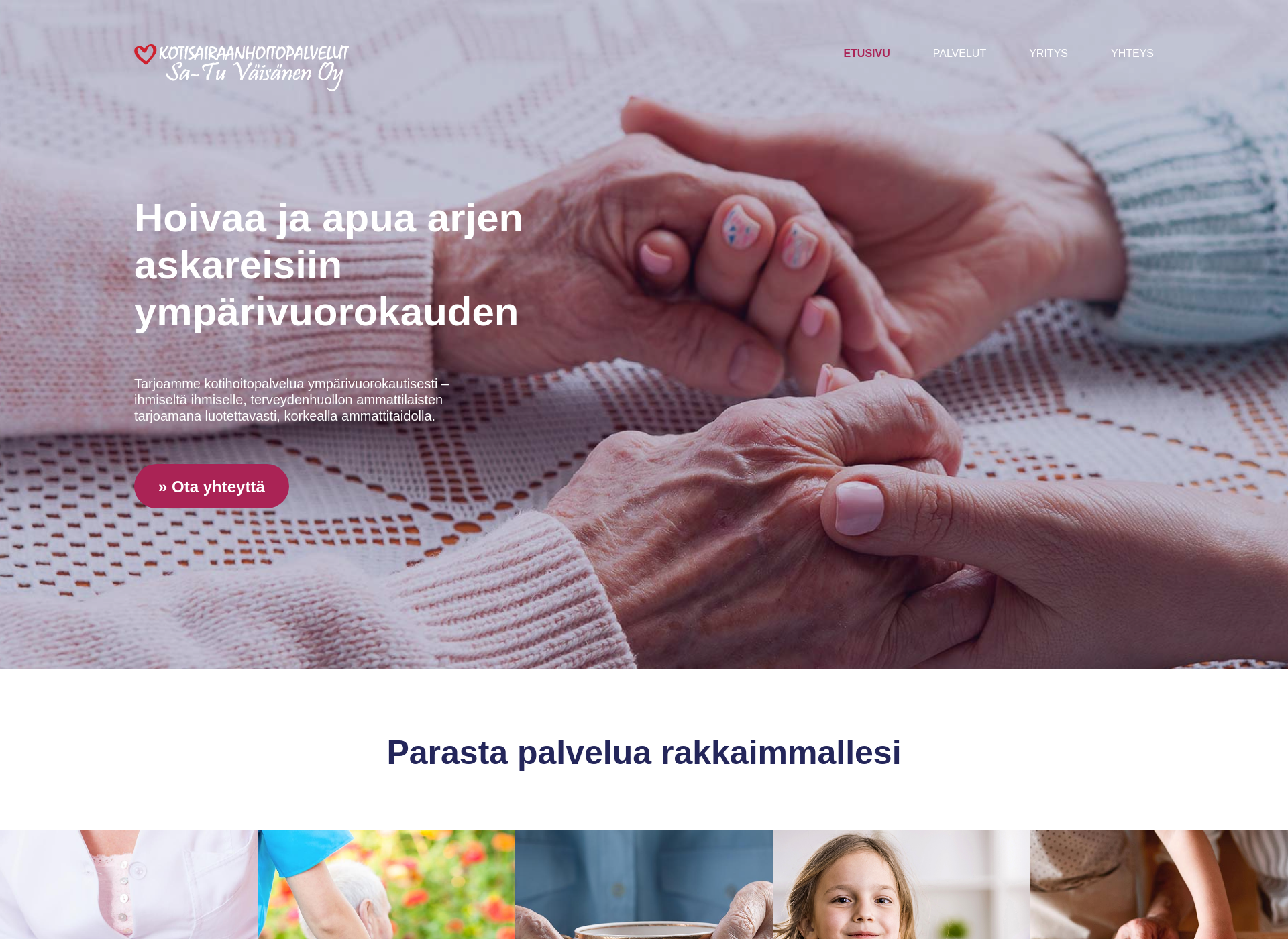 Skärmdump för kotisairaanhoitovaisanen.fi