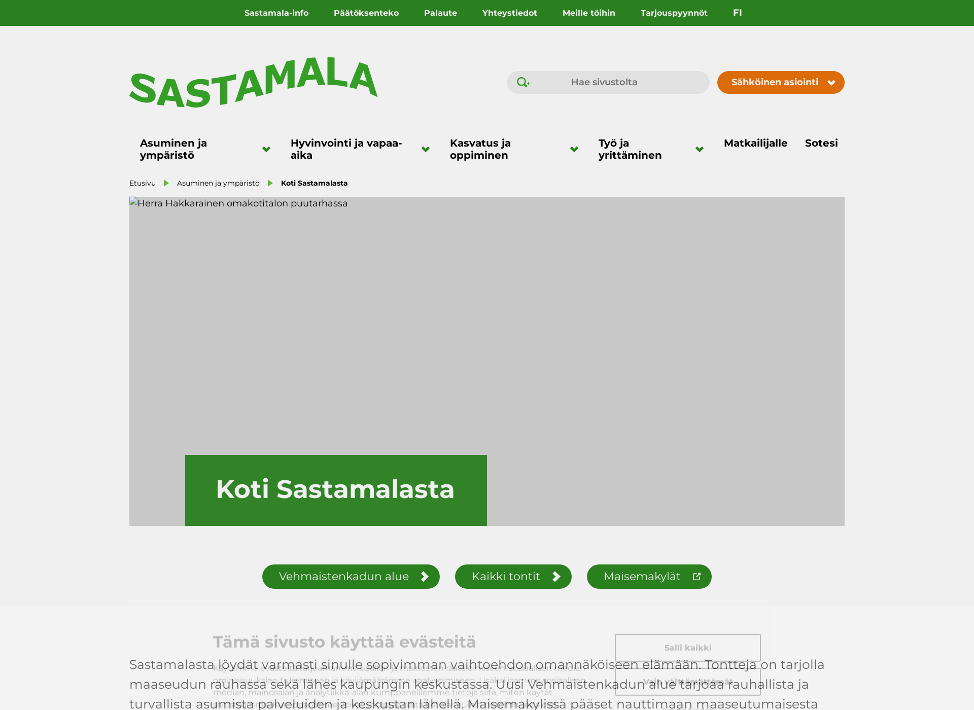Skärmdump för kotisastamalasta.fi