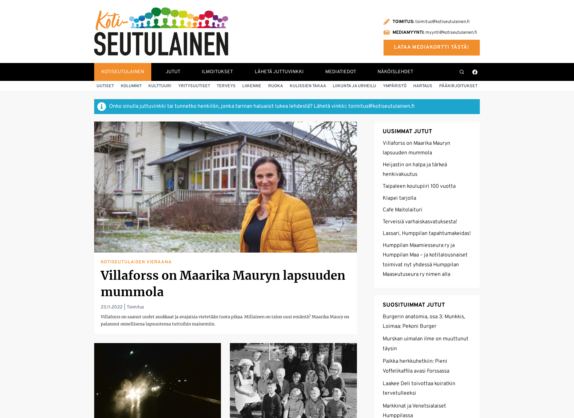 Näyttökuva kotiseutulainen.fi