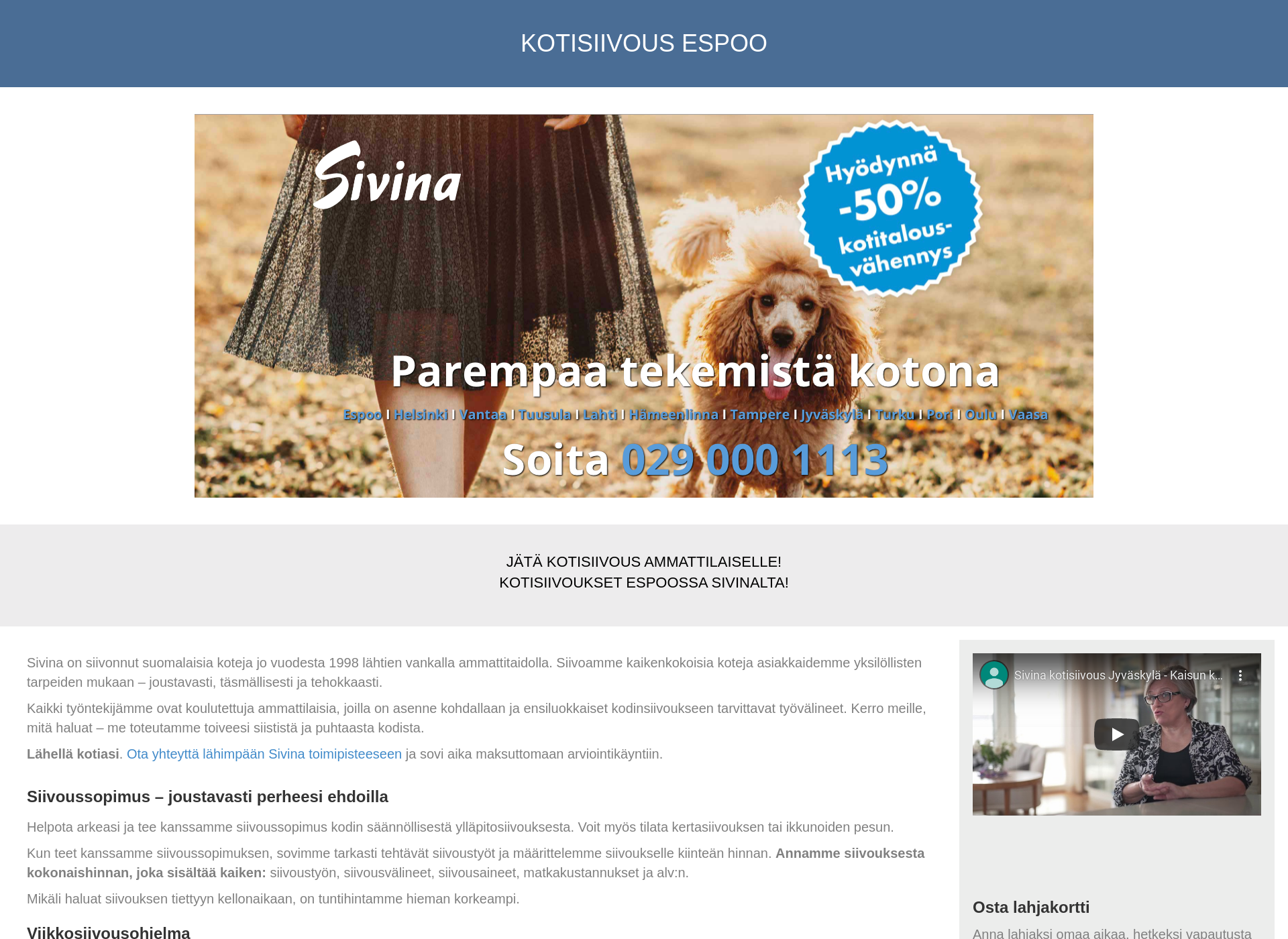 Screenshot for kotisiivous-espoo.fi