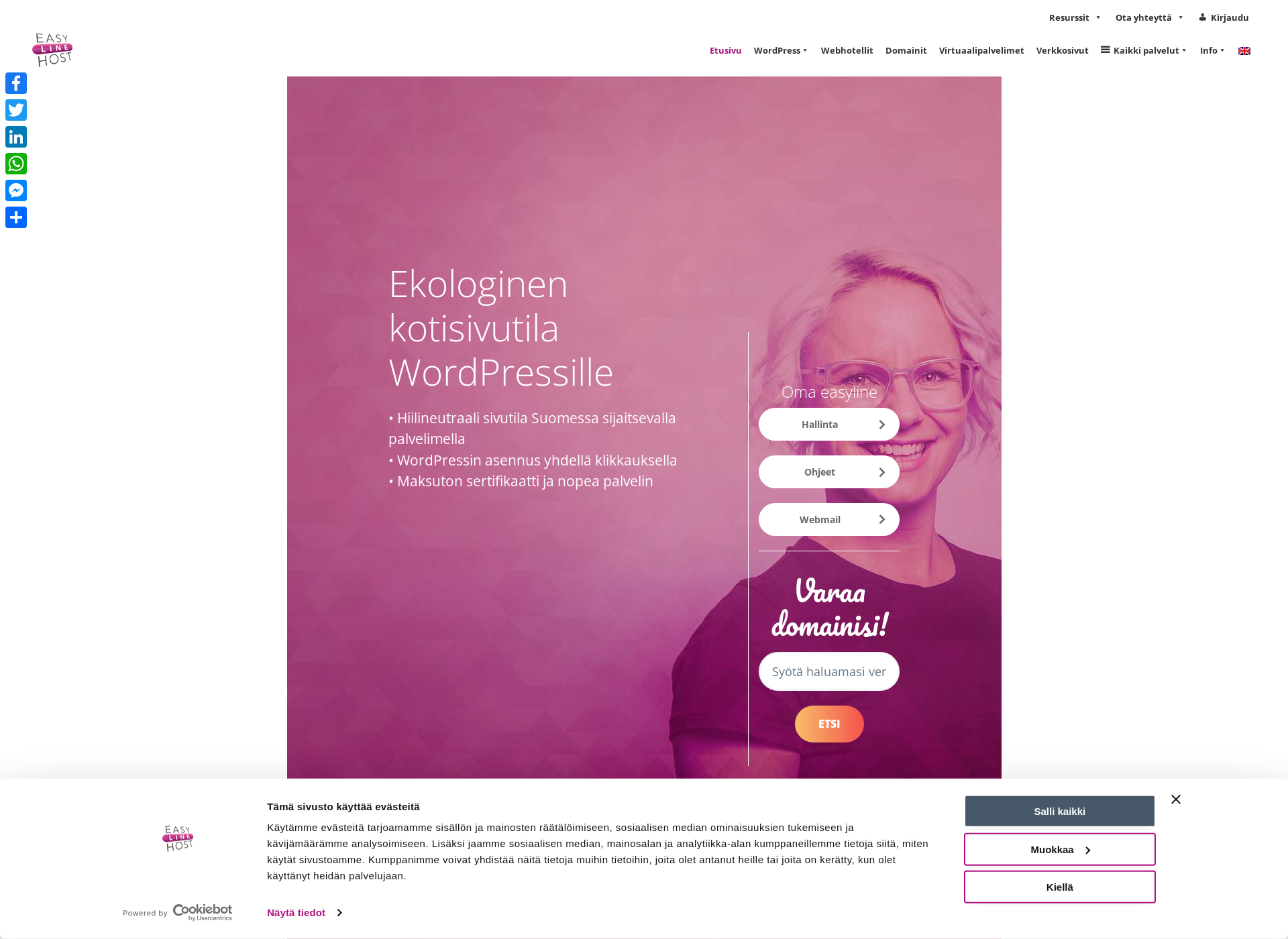 Skärmdump för kotisivuhosting.fi