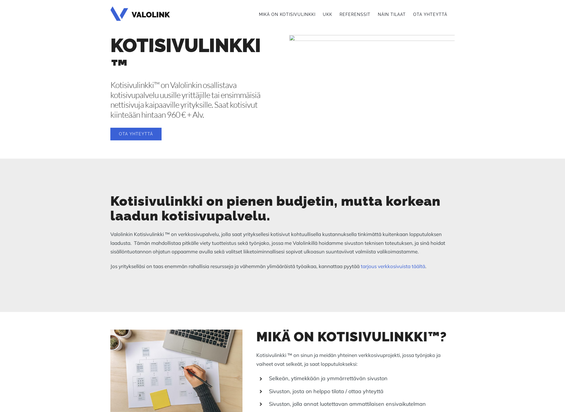 Skärmdump för kotisivulinkki.fi